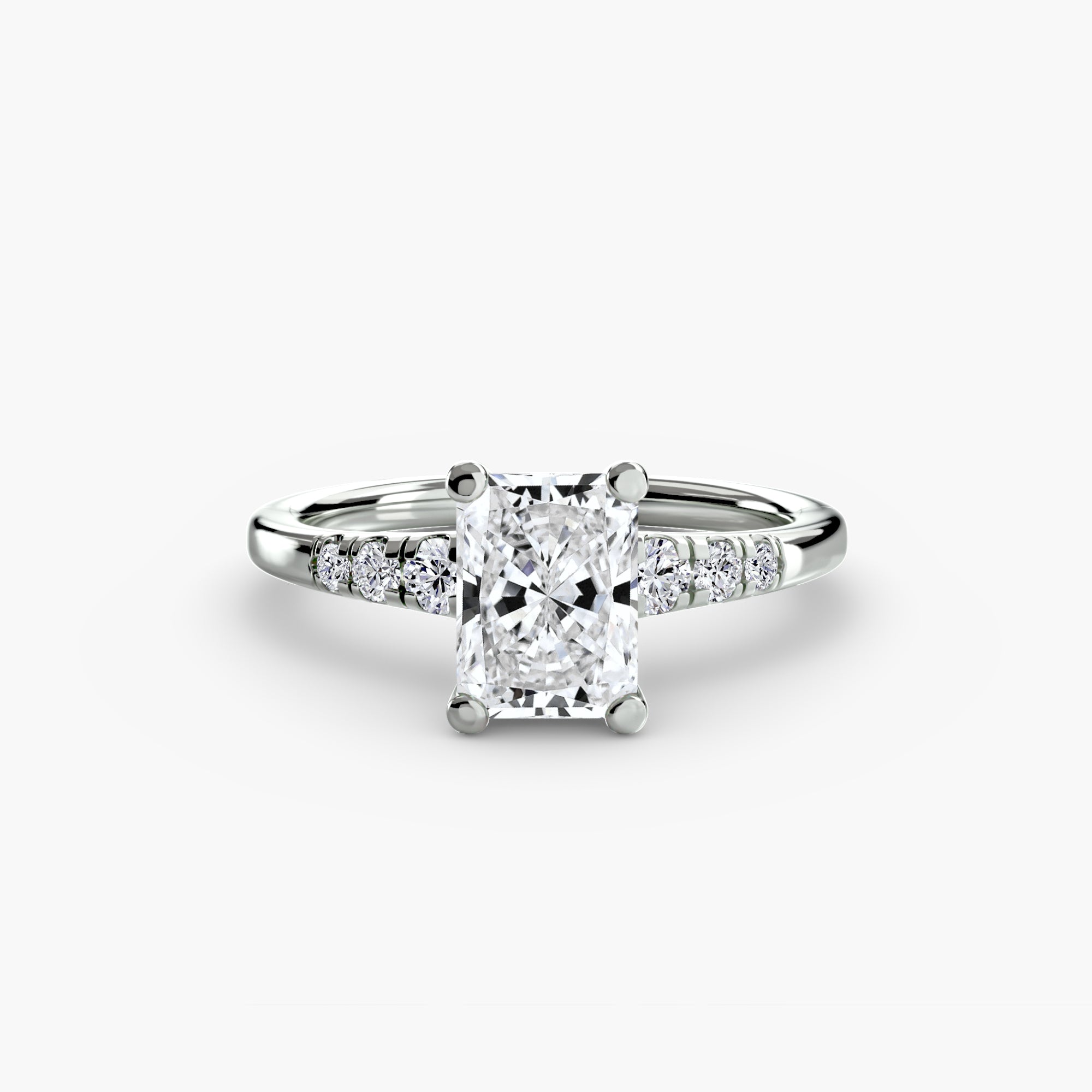 Solitaire Ring with Shoulder Accents