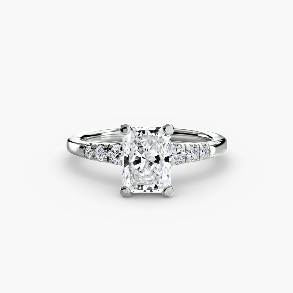 Solitaire Ring with Shoulder Accents