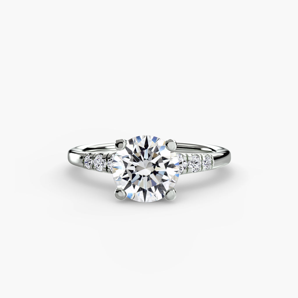 Solitaire Ring with Shoulder Accents