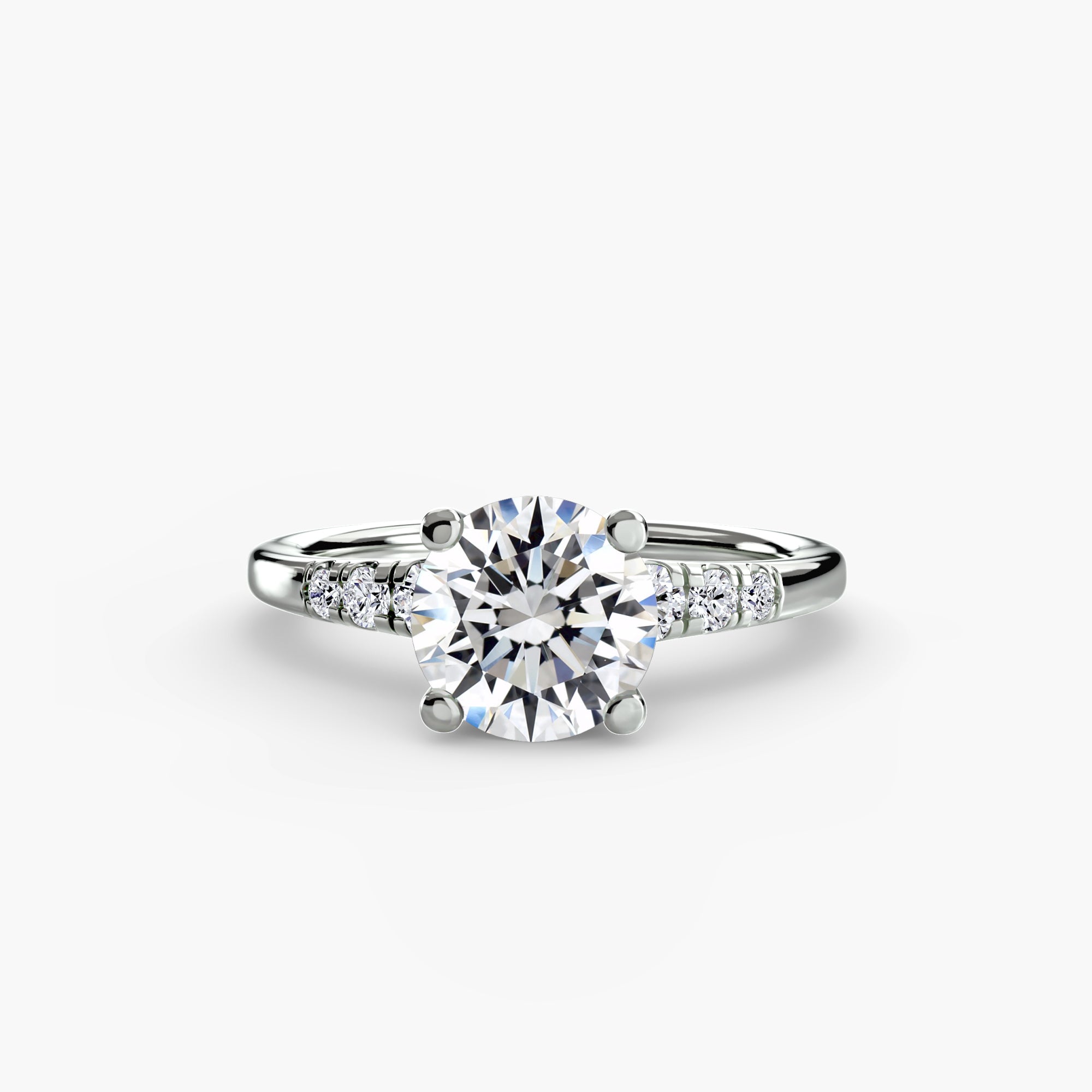 Solitaire Ring with Shoulder Accents