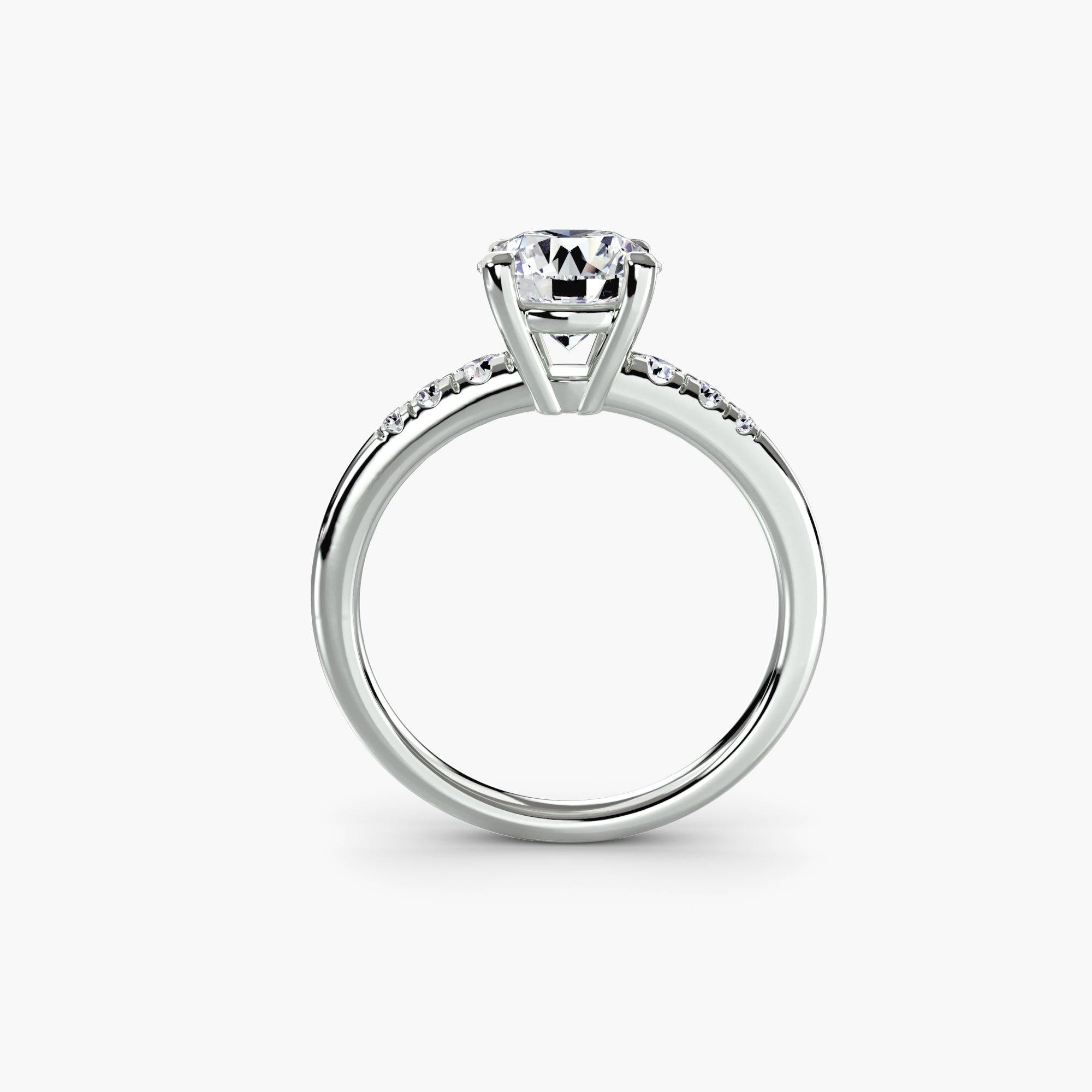 Solitaire Ring with Shoulder Accents