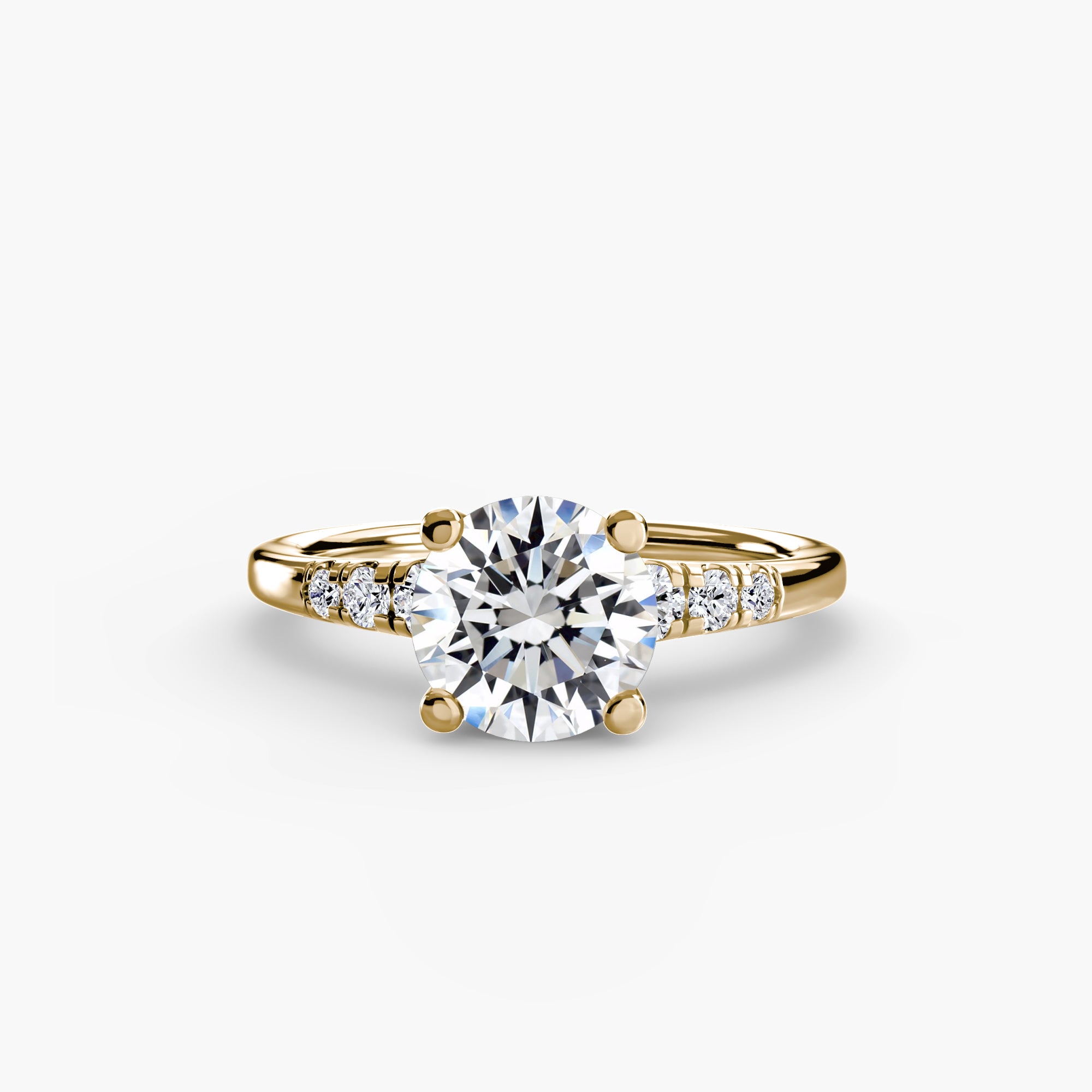 Solitaire Ring with Shoulder Accents
