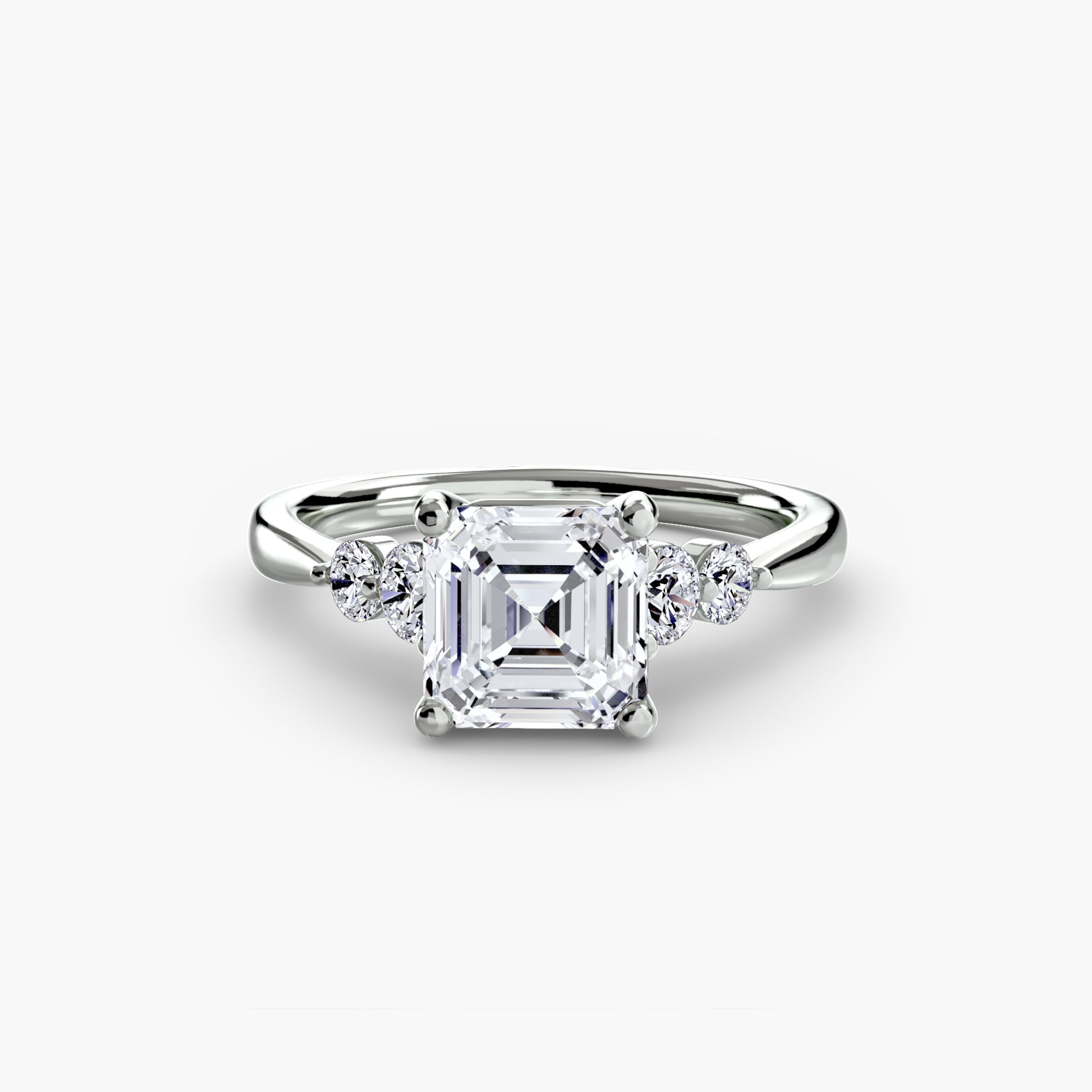 Luxe Solitaire Ring with Shoulder Accents