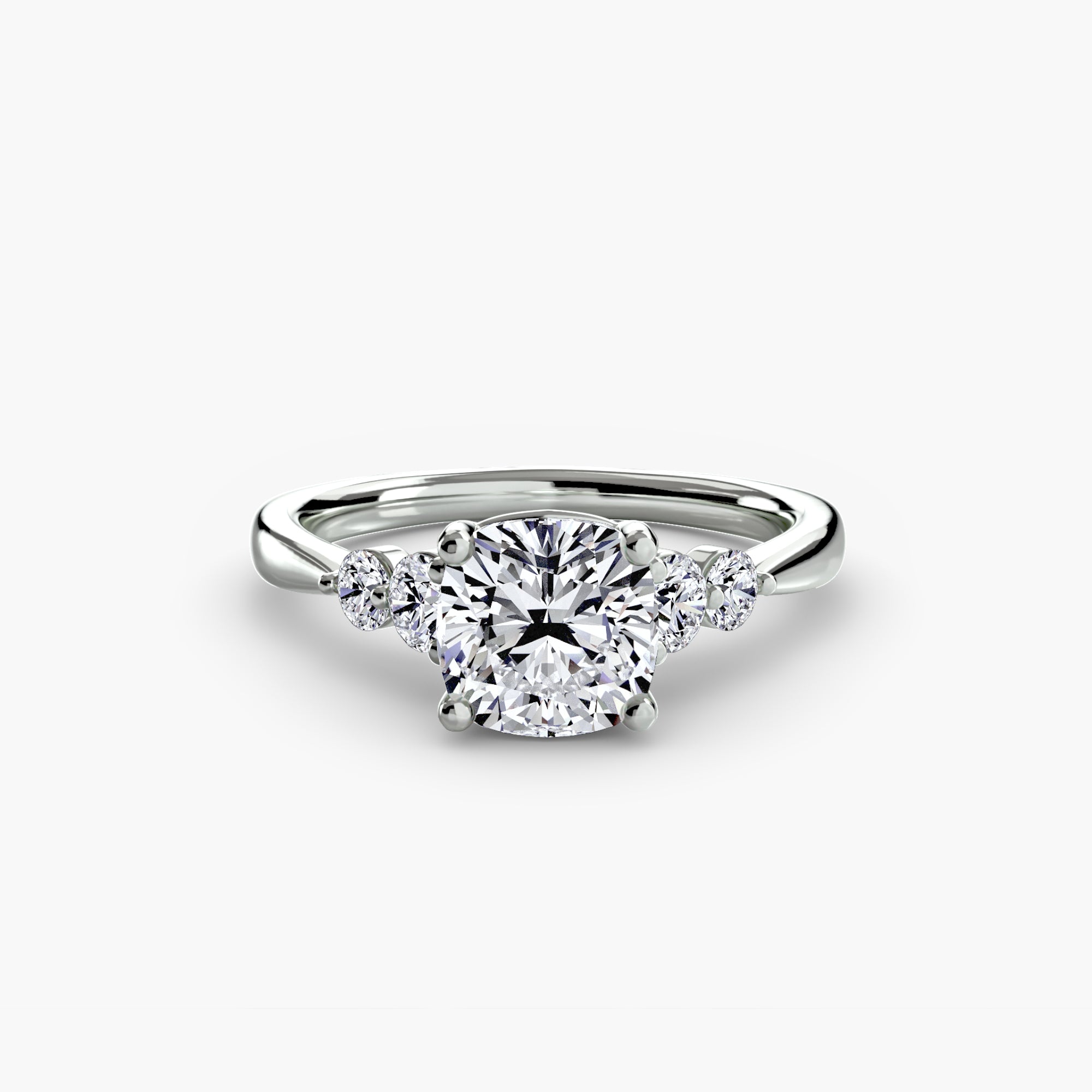 Luxe Solitaire Ring with Shoulder Accents