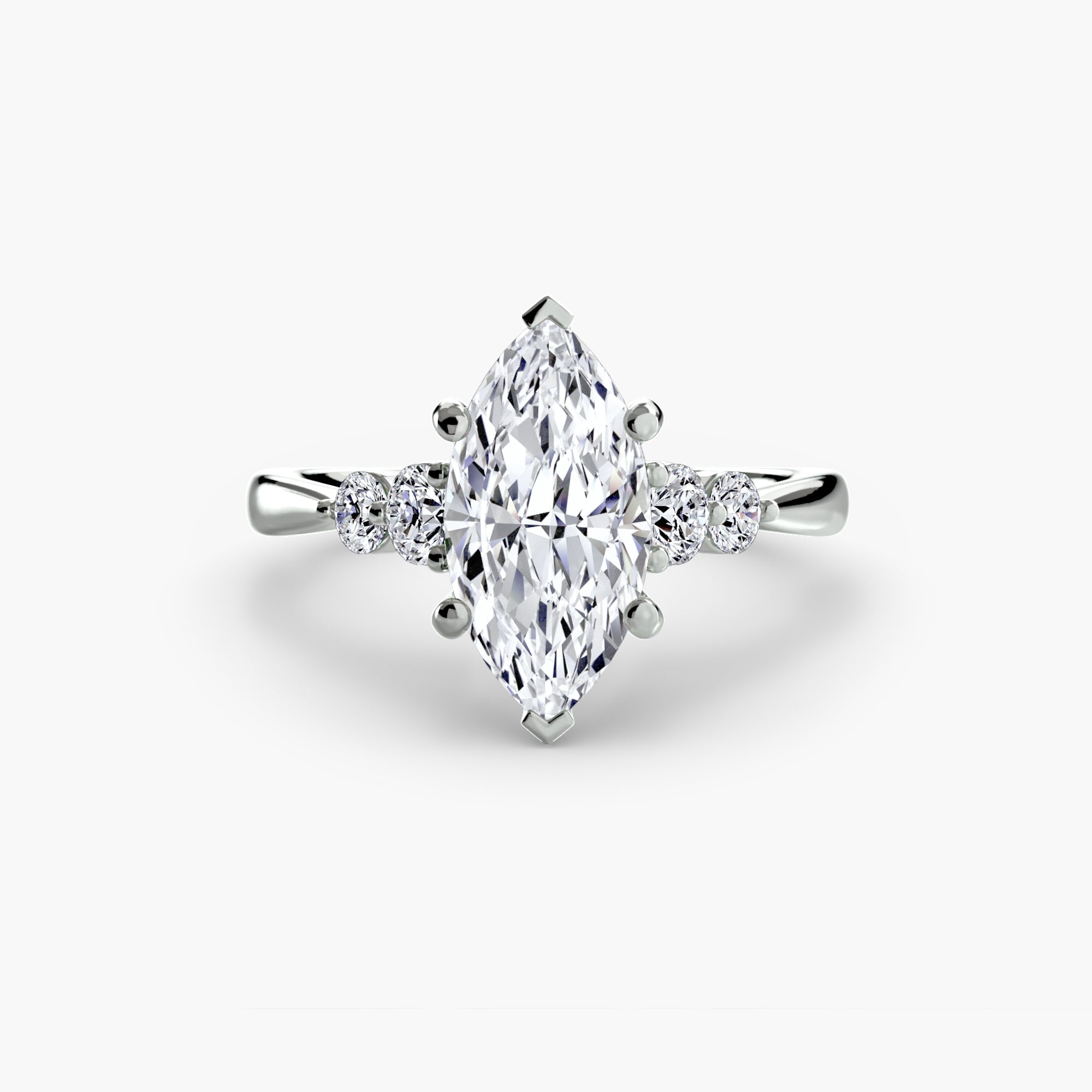 Luxe Solitaire Ring with Shoulder Accents