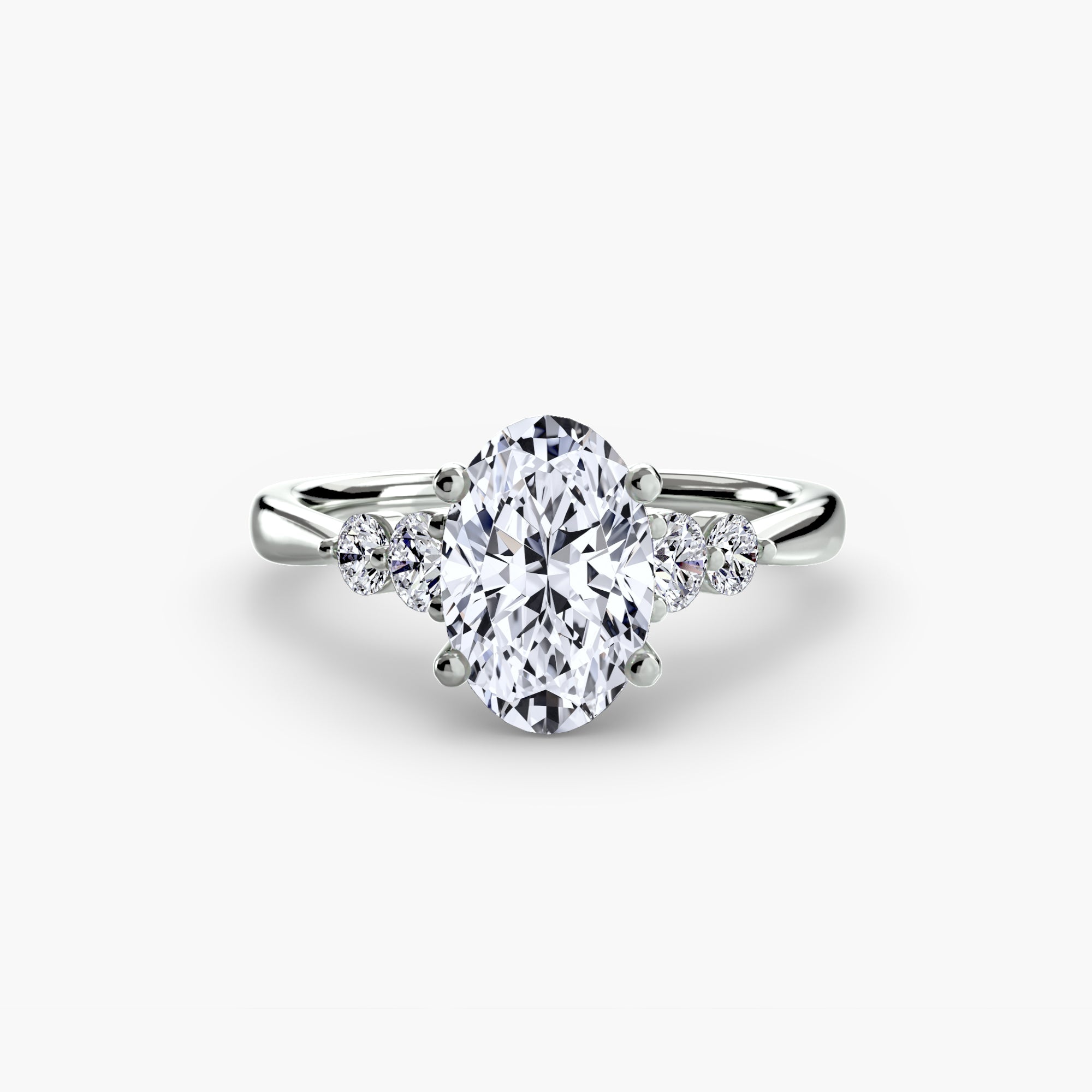 Luxe Solitaire Ring with Shoulder Accents