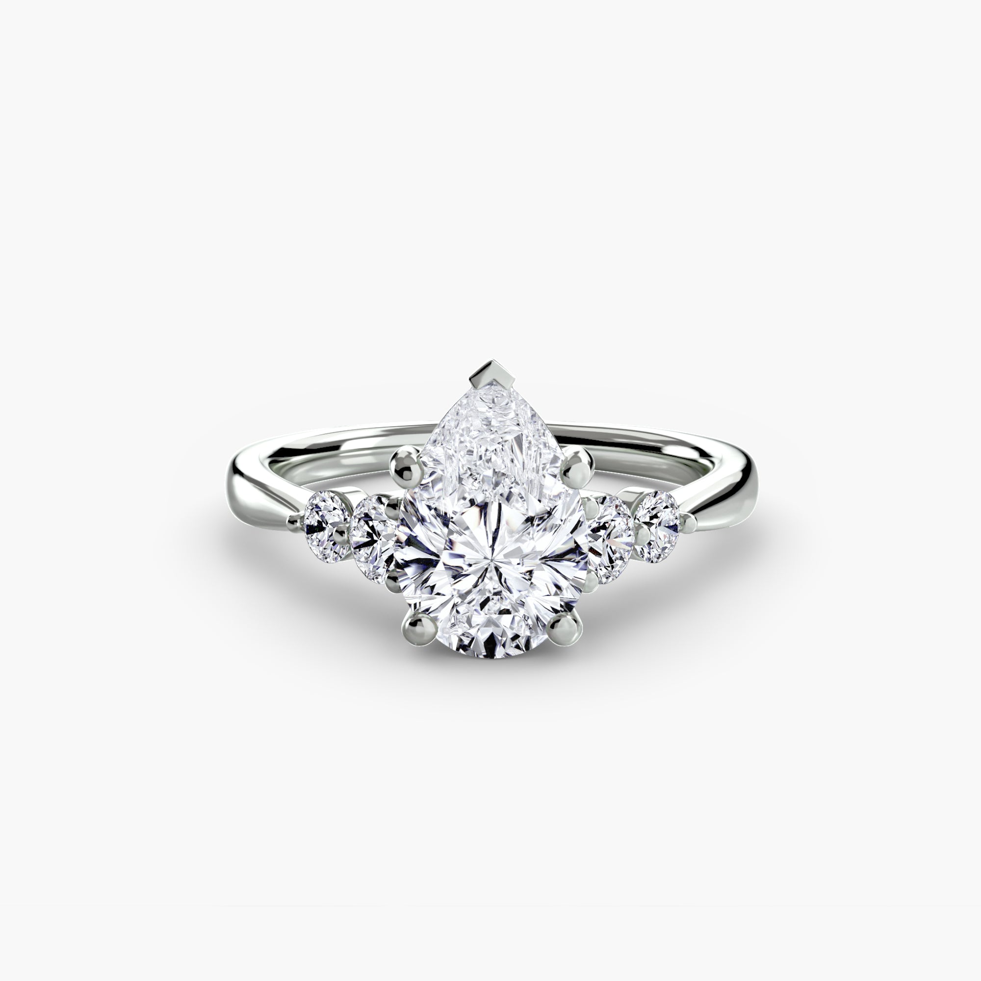Luxe Solitaire Ring with Shoulder Accents