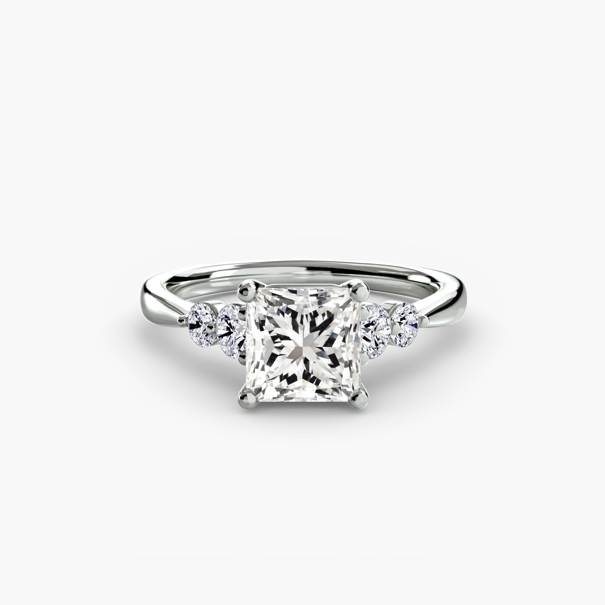 Luxe Solitaire Ring with Shoulder Accents