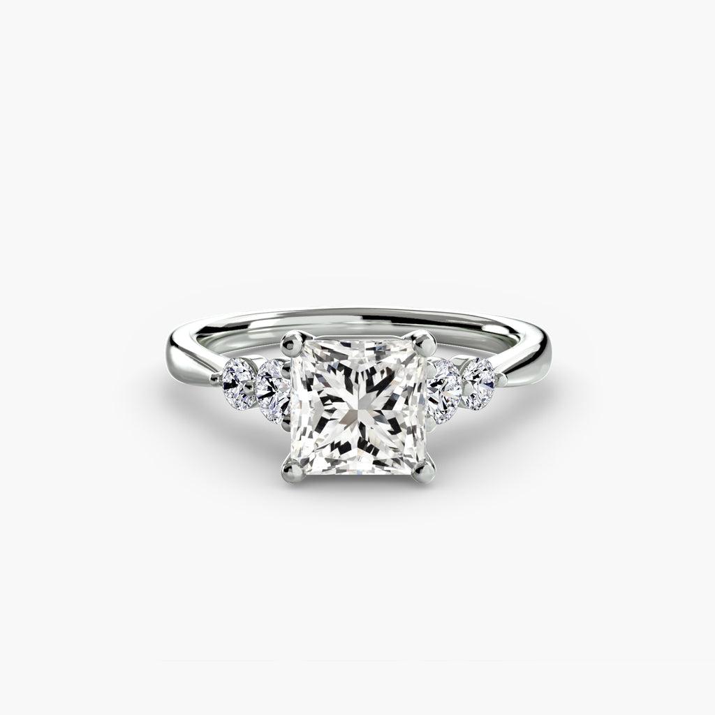 Luxe Solitaire Ring with Shoulder Accents