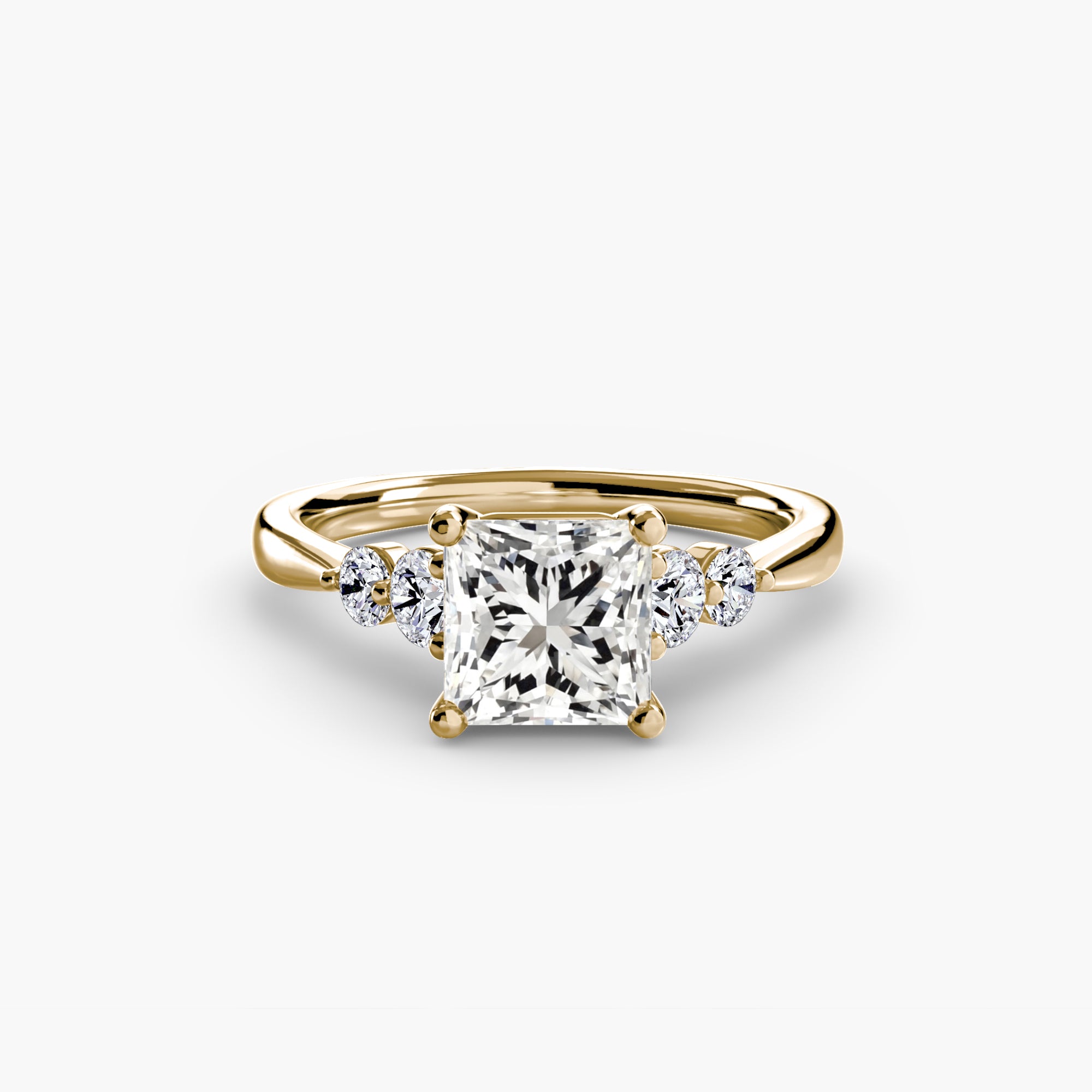 Luxe Solitaire Ring with Shoulder Accents