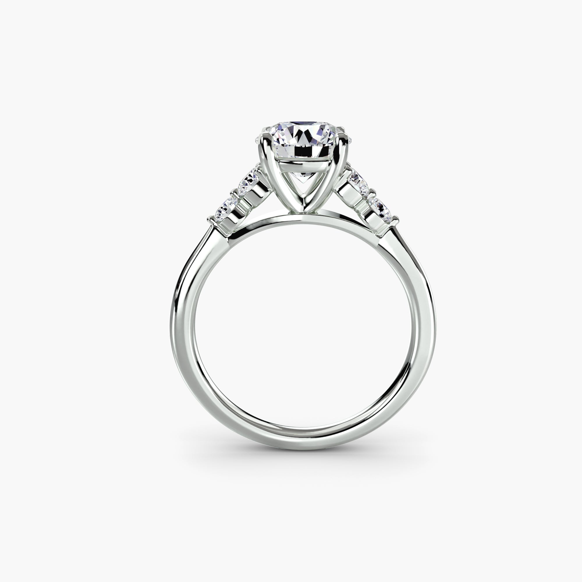 Luxe Solitaire Ring with Shoulder Accents