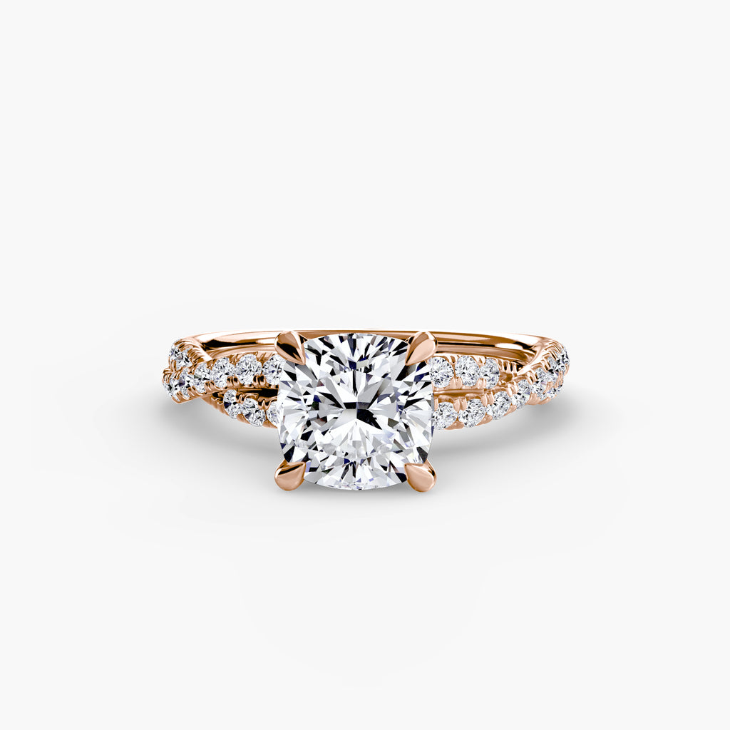 The Twisted Pavé Solitaire Ring