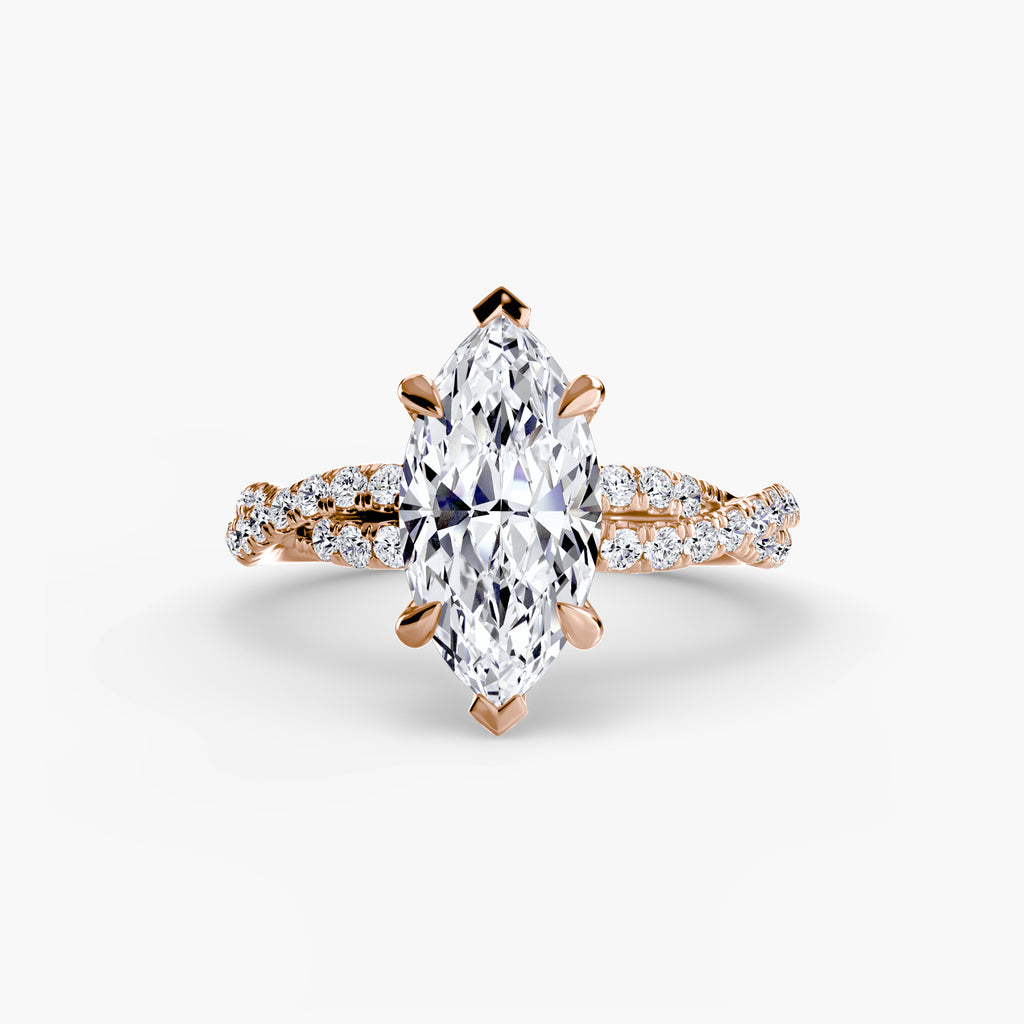 The Twisted Pavé Solitaire Ring