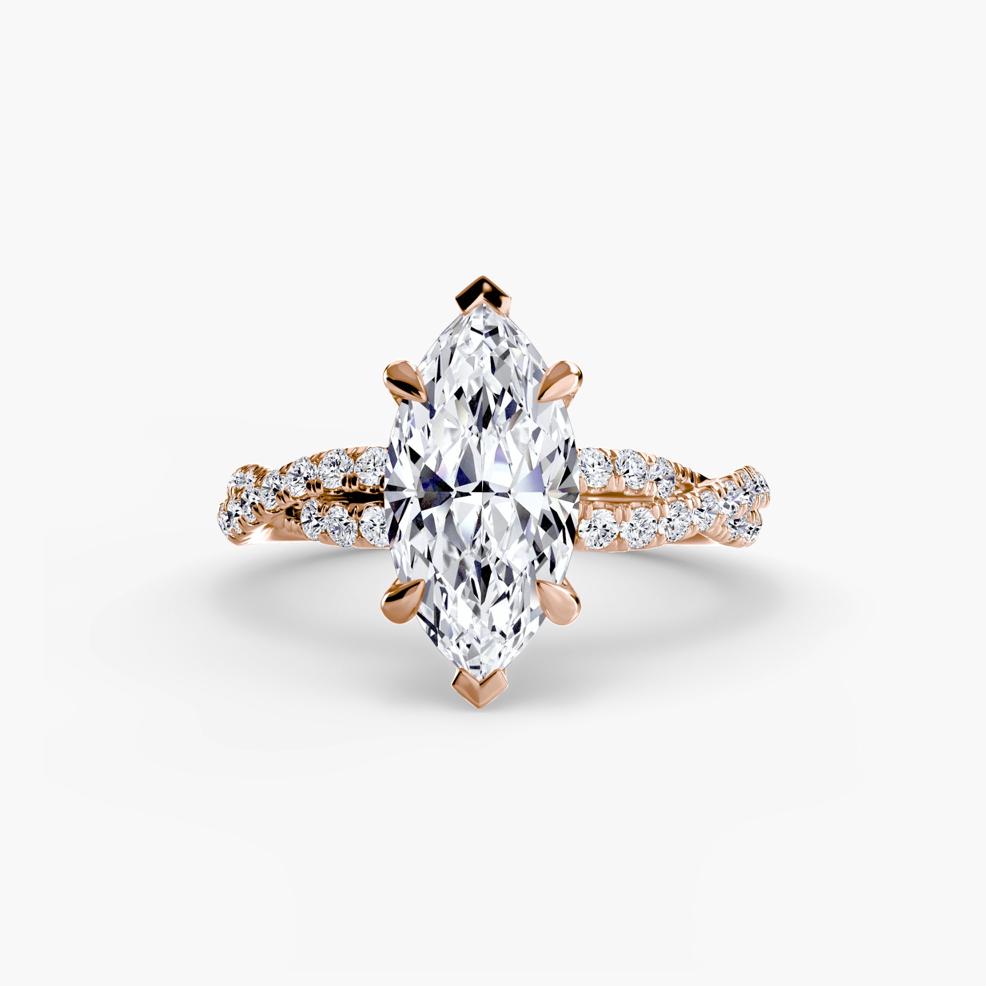 The Twisted Pavé Solitaire Ring