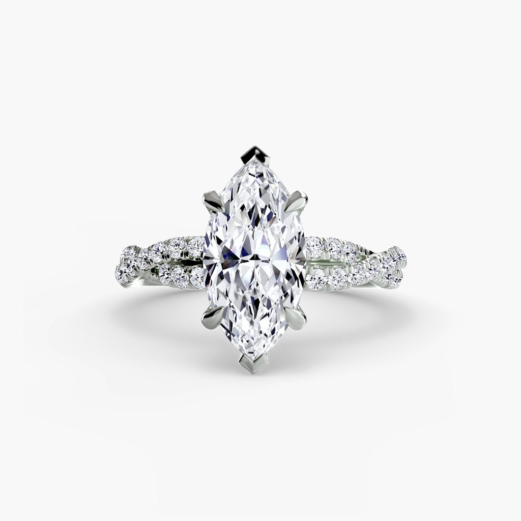 The Twisted Pavé Solitaire Ring