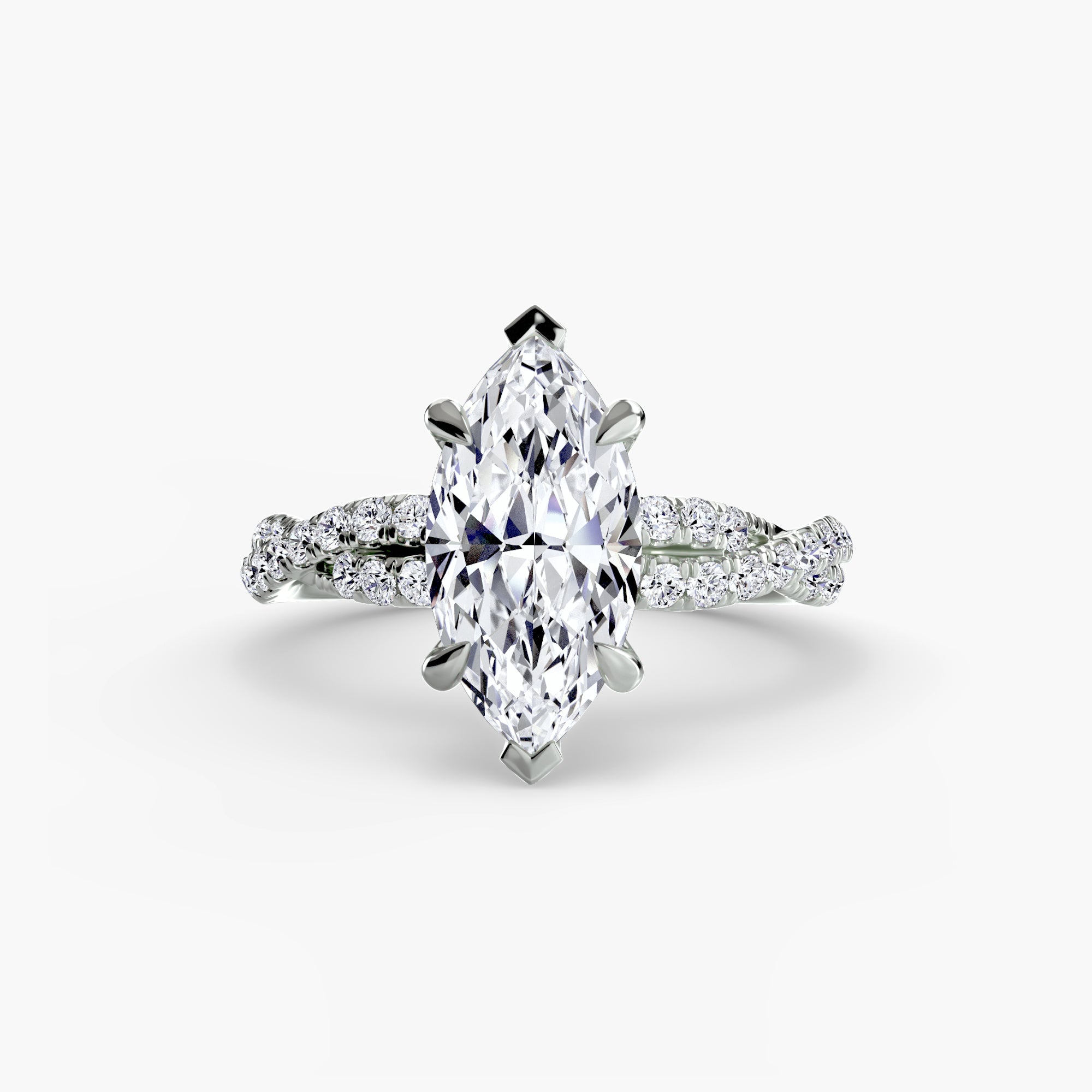 The Twisted Pavé Solitaire Ring