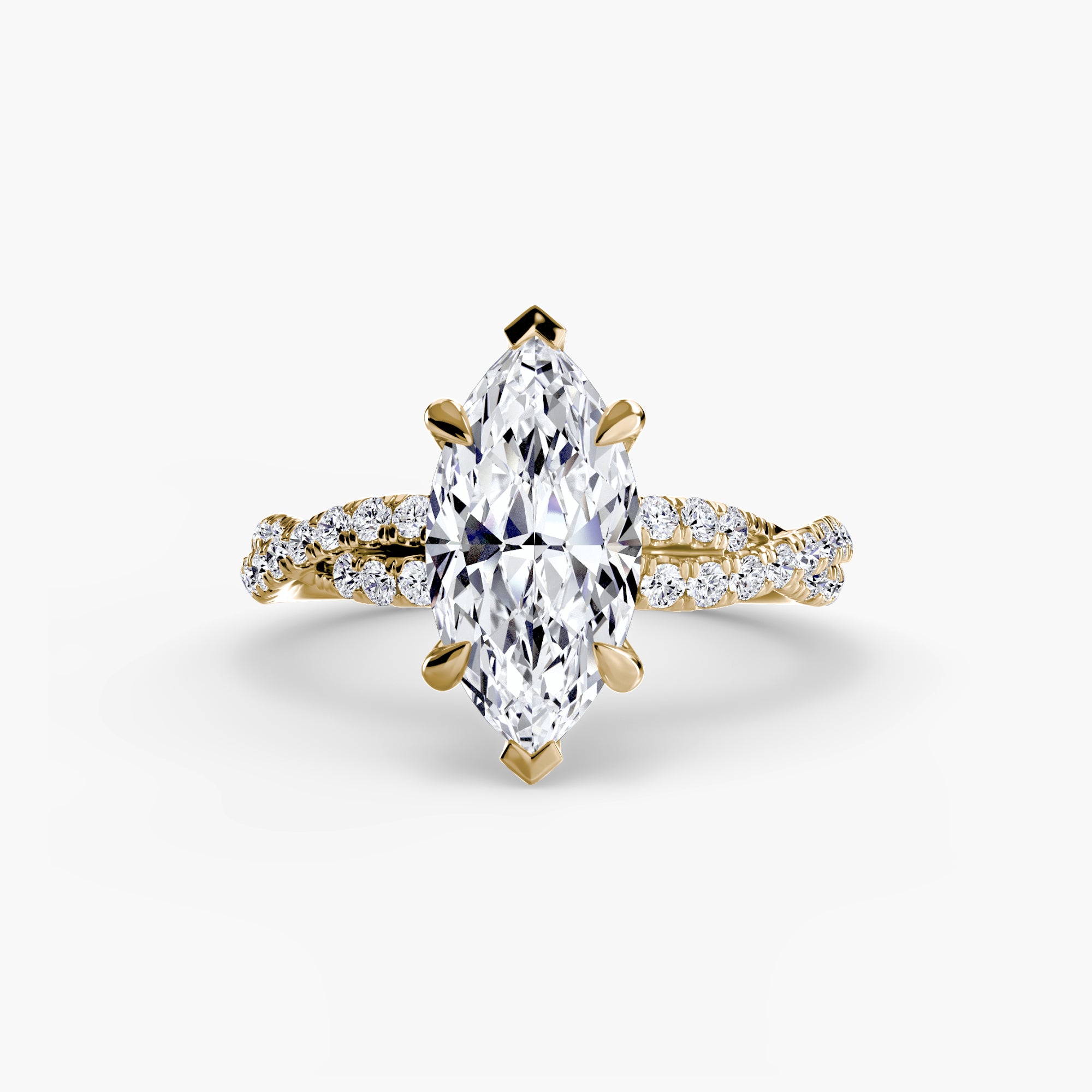 The Twisted Pavé Solitaire Ring