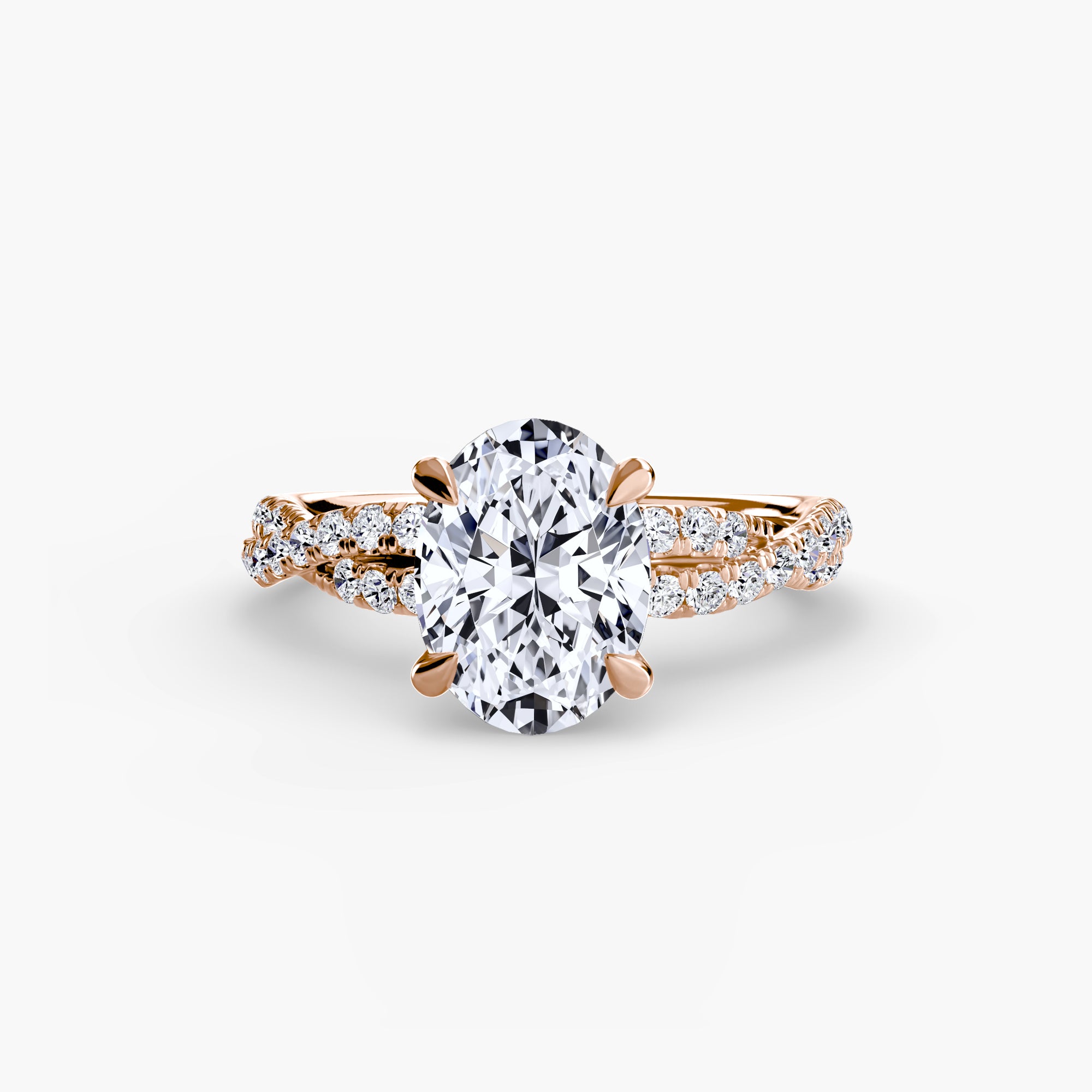 The Twisted Pavé Solitaire Ring