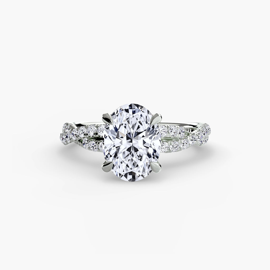 The Twisted Pavé Solitaire Ring