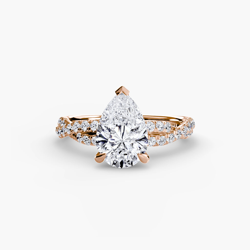 The Twisted Pavé Solitaire Ring
