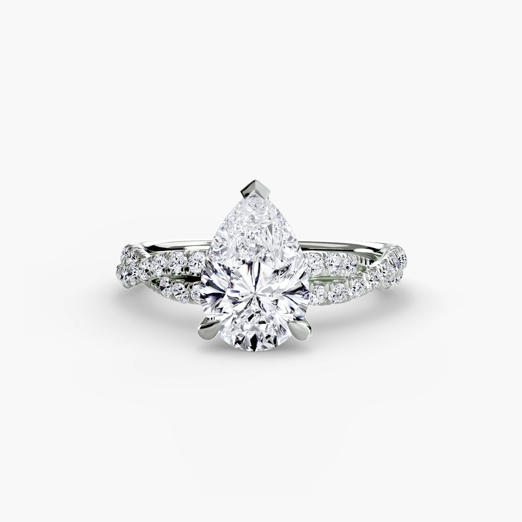 The Twisted Pavé Solitaire Ring