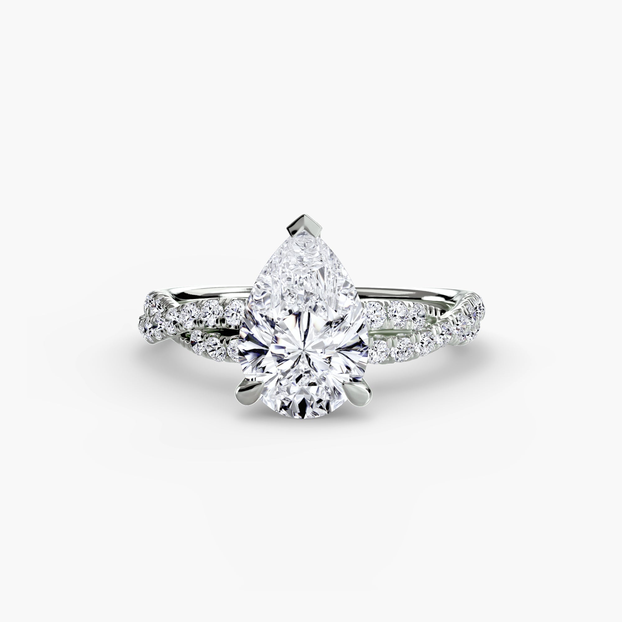 The Twisted Pavé Solitaire Ring