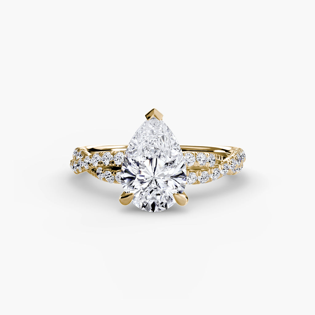 The Twisted Pavé Solitaire Ring