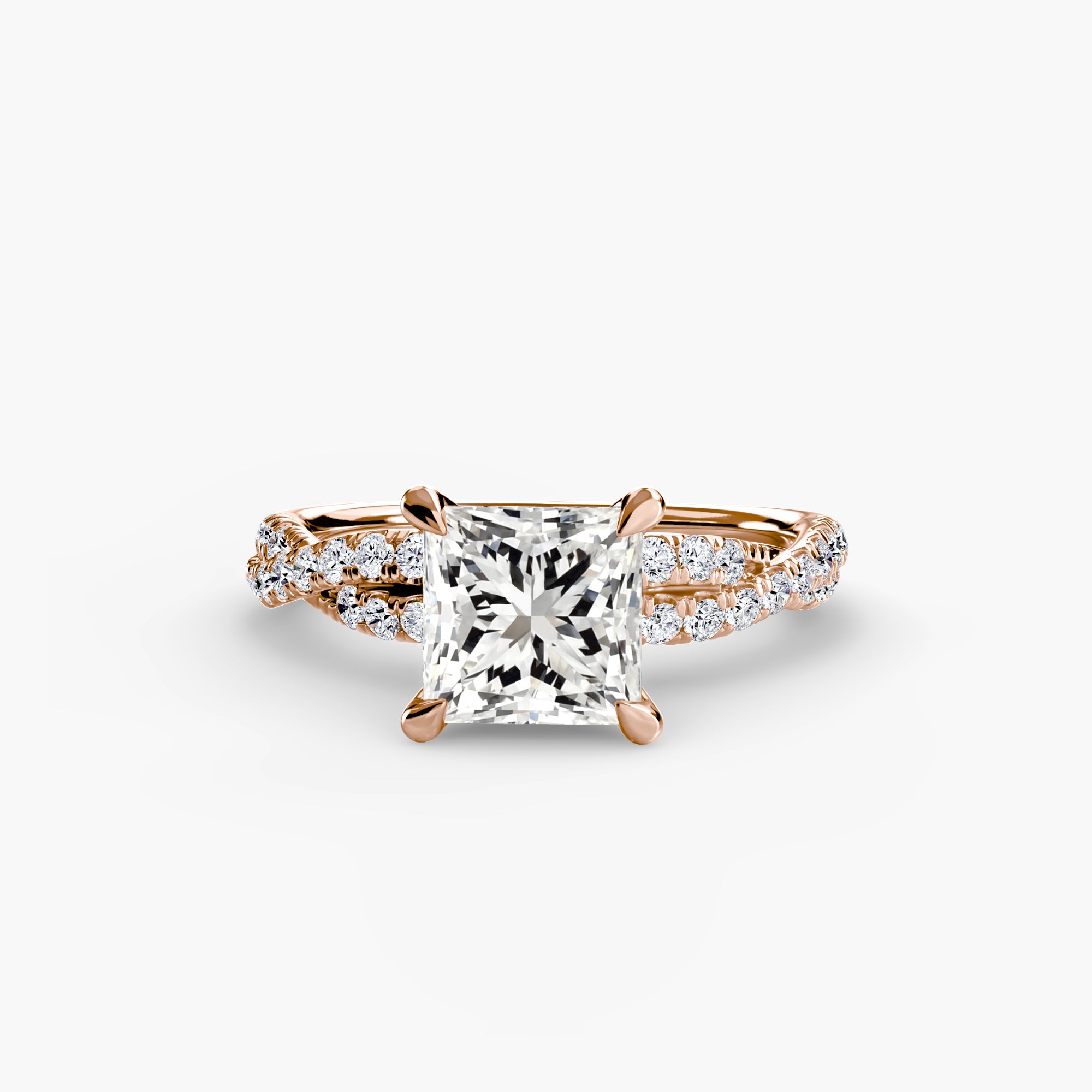 The Twisted Pavé Solitaire Ring