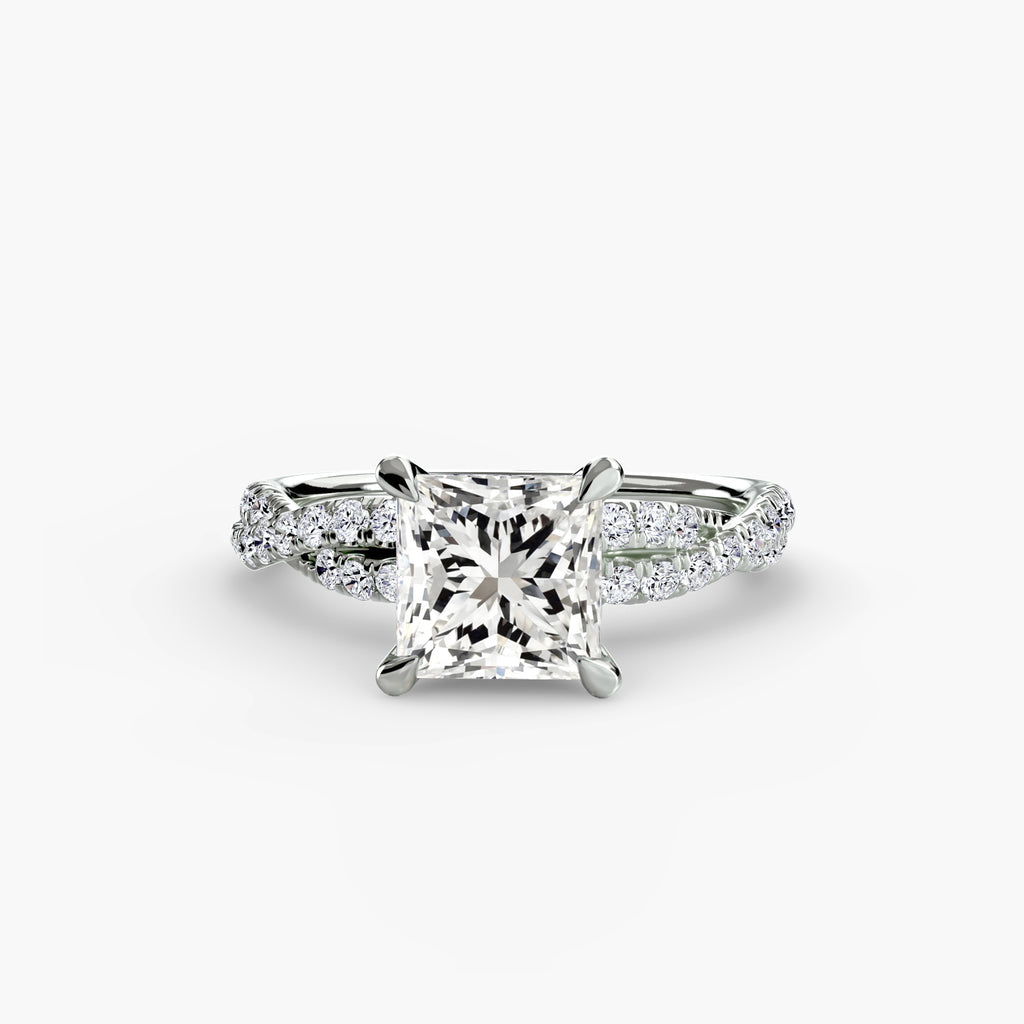 The Twisted Pavé Solitaire Ring