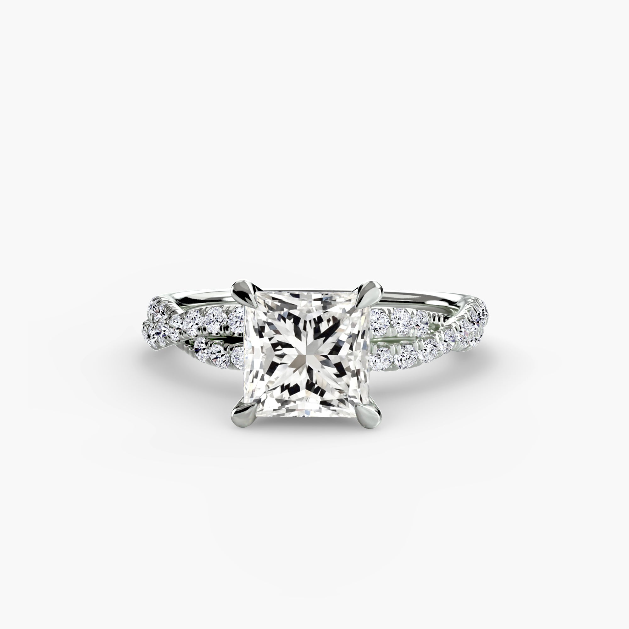 The Twisted Pavé Solitaire Ring