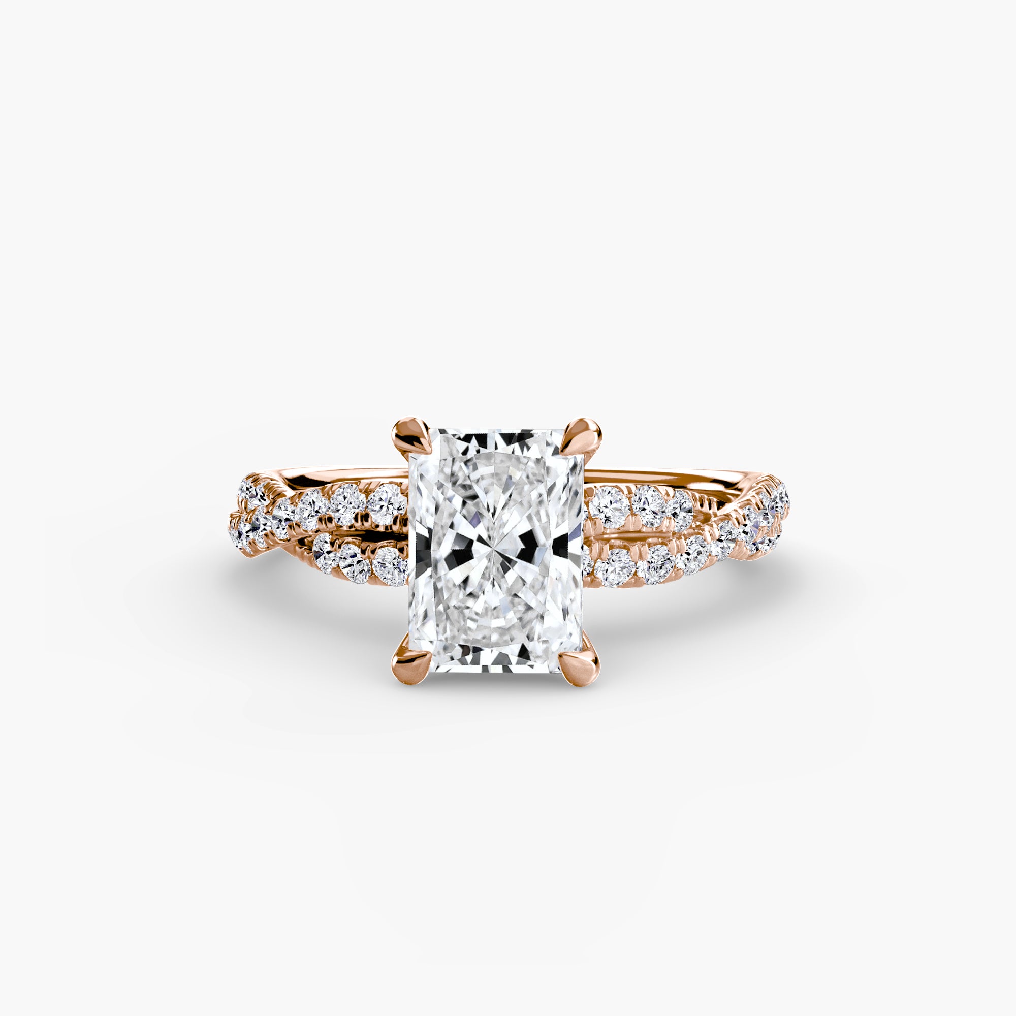 The Twisted Pavé Solitaire Ring