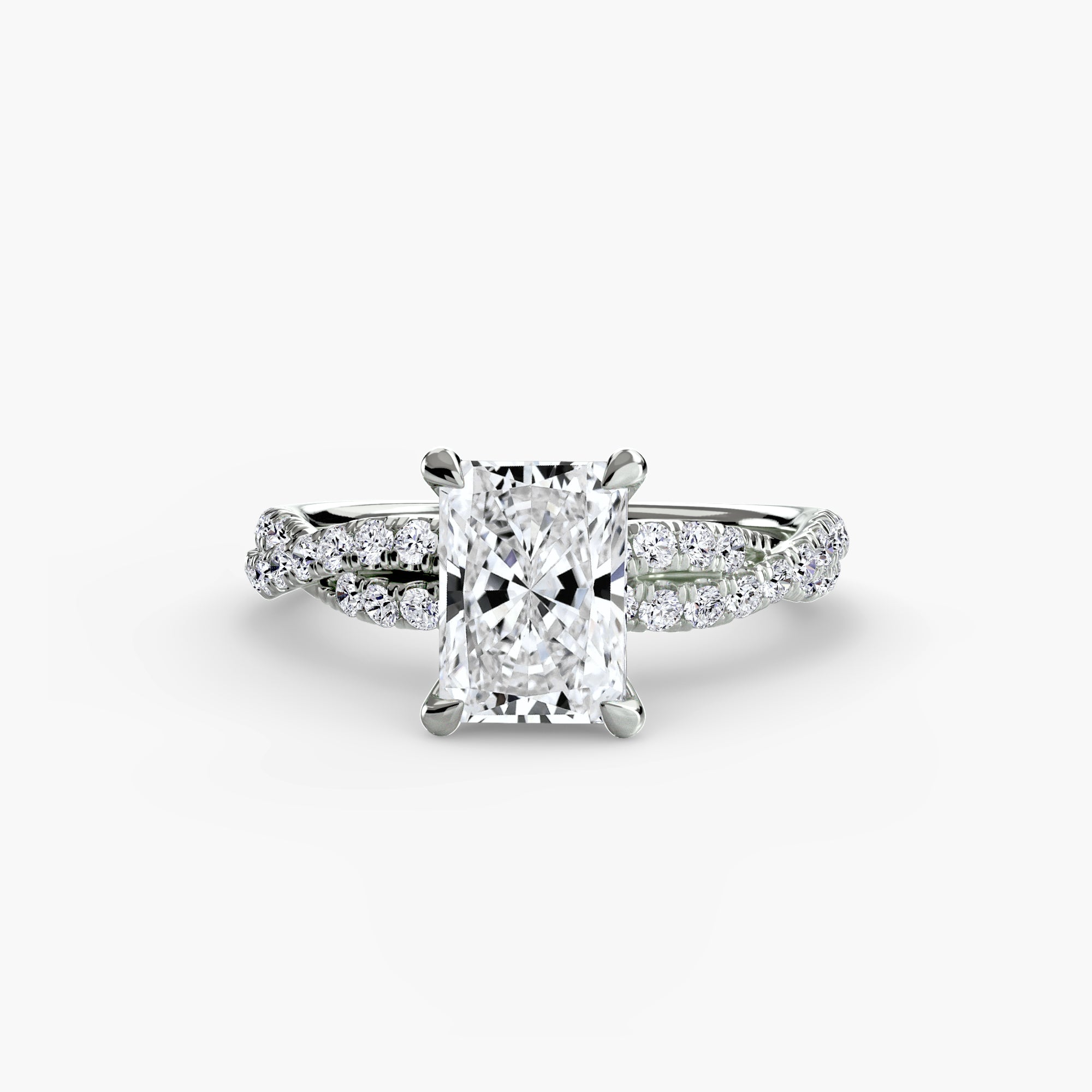 The Twisted Pavé Solitaire Ring