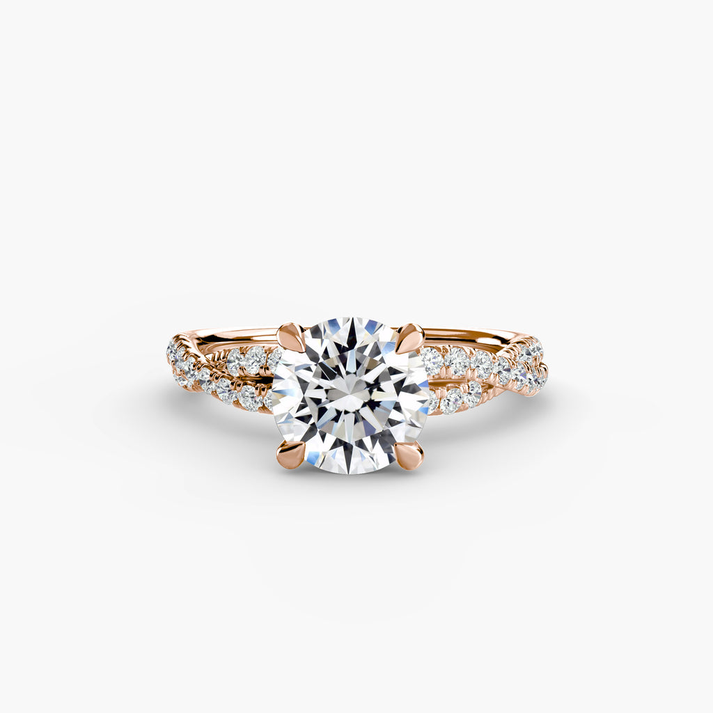 The Twisted Pavé Solitaire Ring