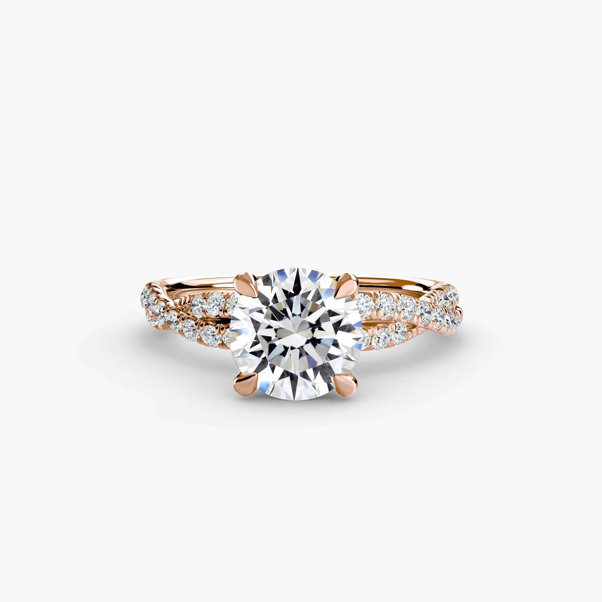 The Twisted Pavé Solitaire Ring