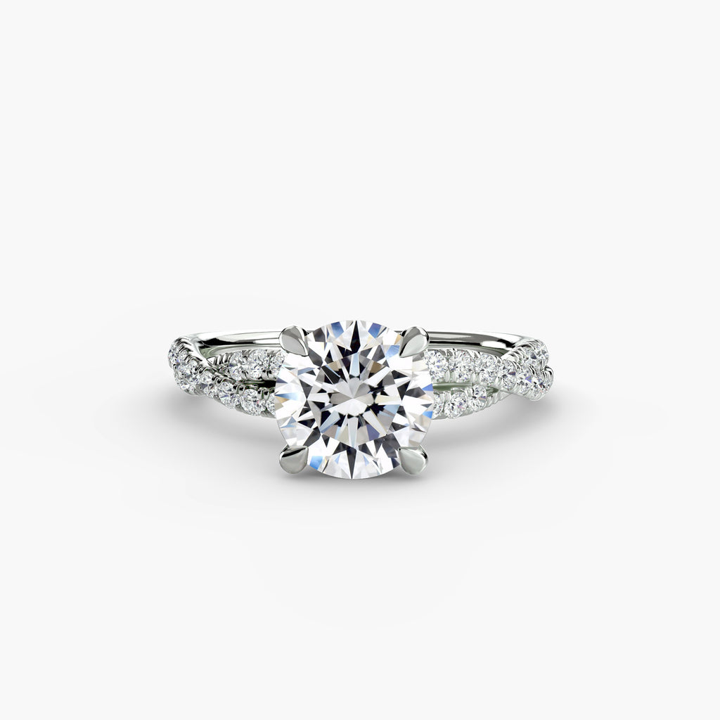 The Twisted Pavé Solitaire Ring