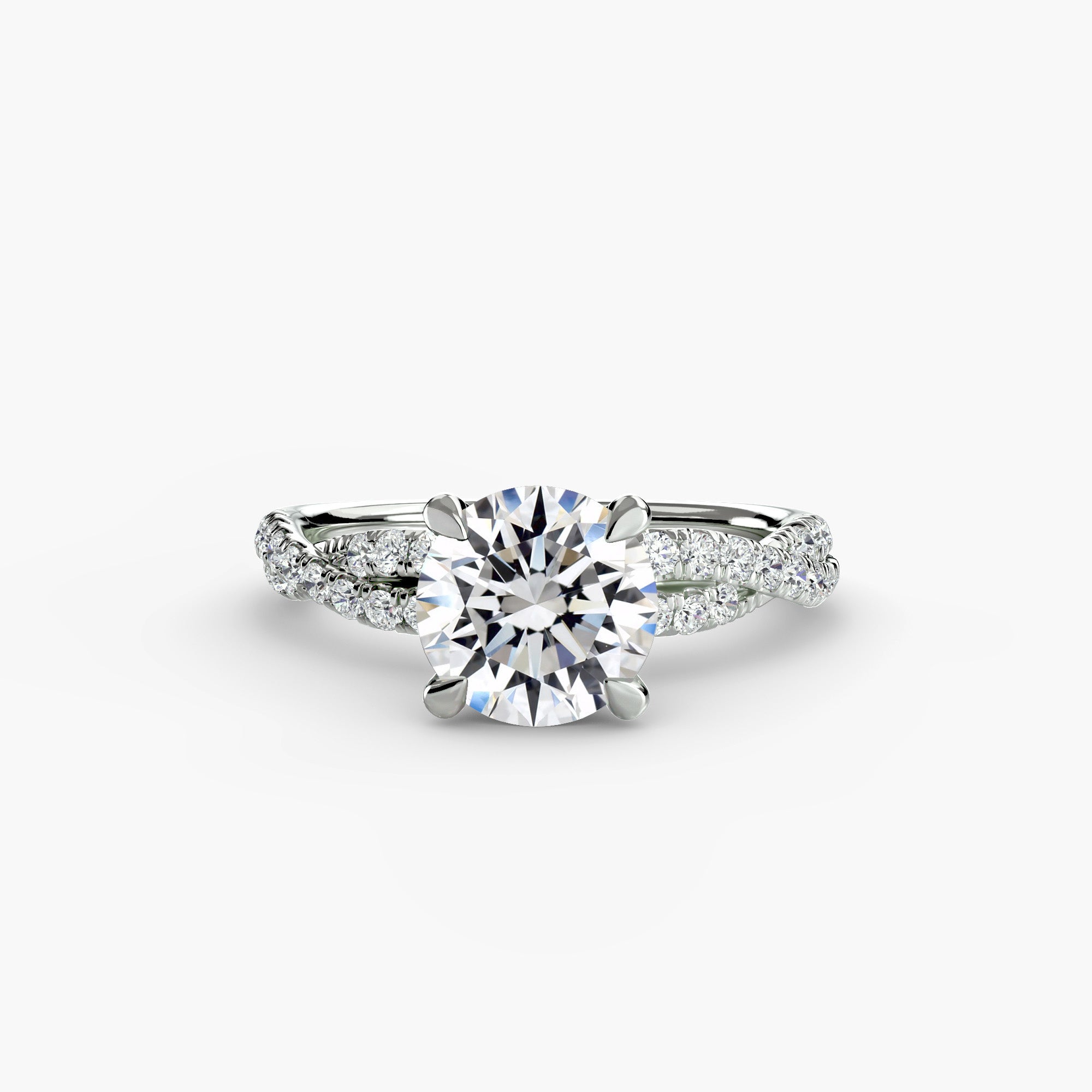 The Twisted Pavé Solitaire Ring