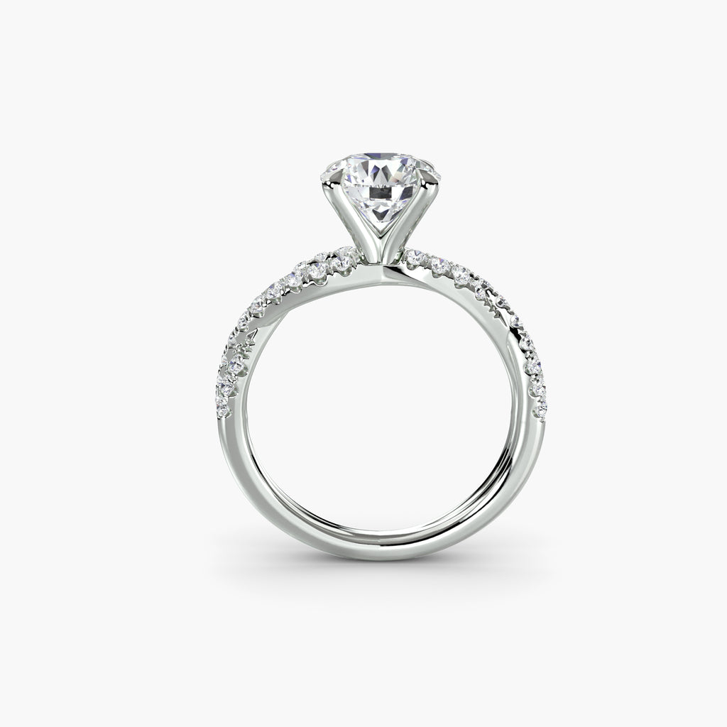 The Twisted Pavé Solitaire Ring