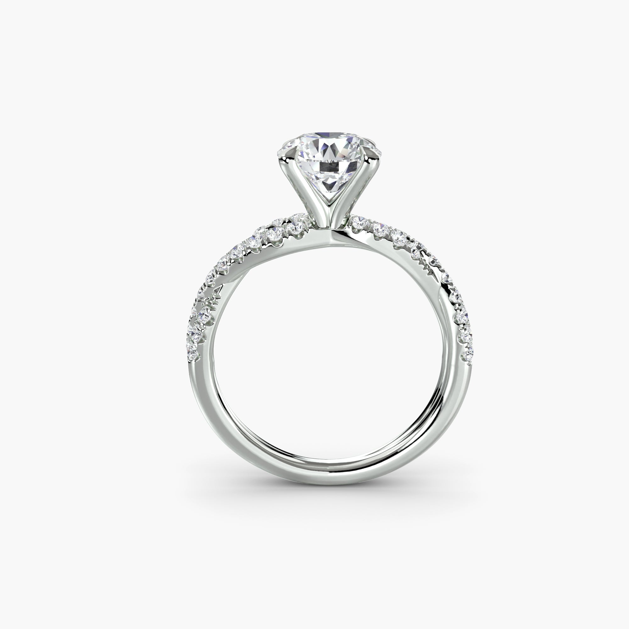 The Twisted Pavé Solitaire Ring