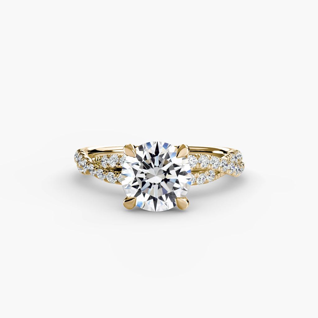 The Twisted Pavé Solitaire Ring