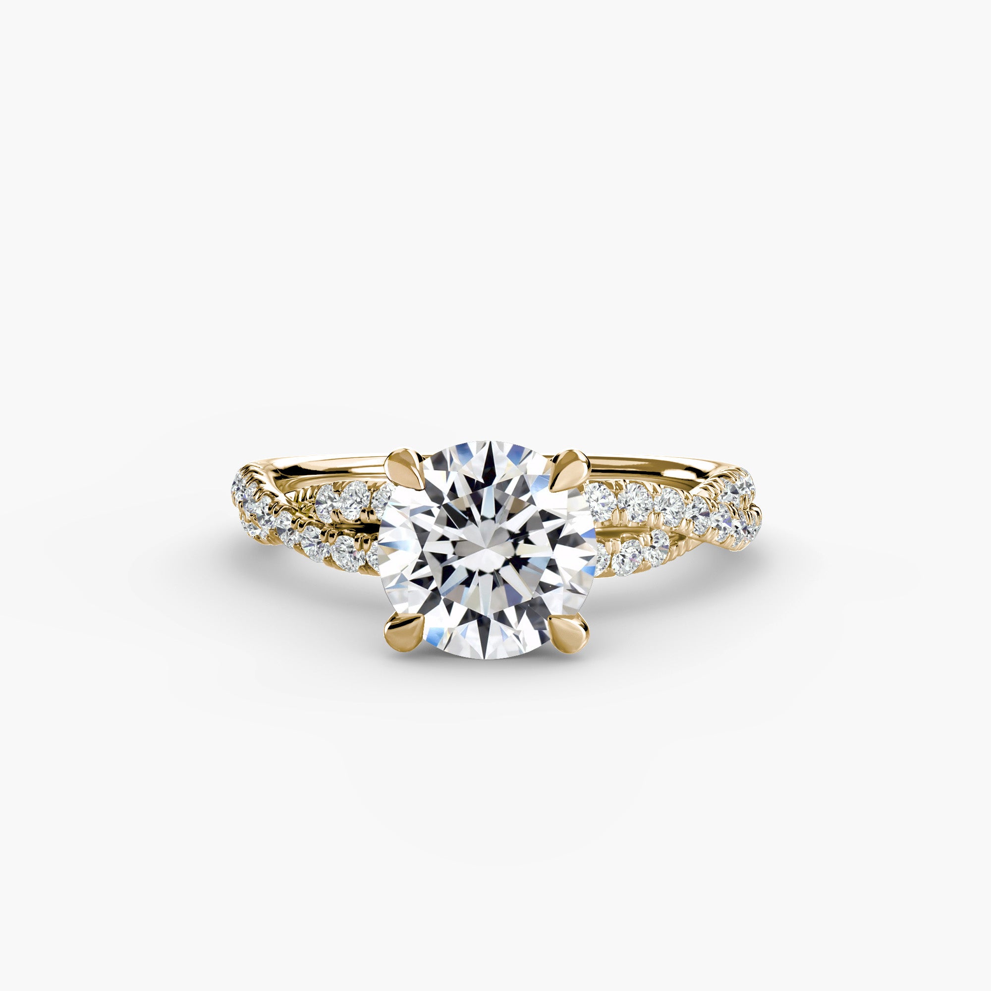 The Twisted Pavé Solitaire Ring