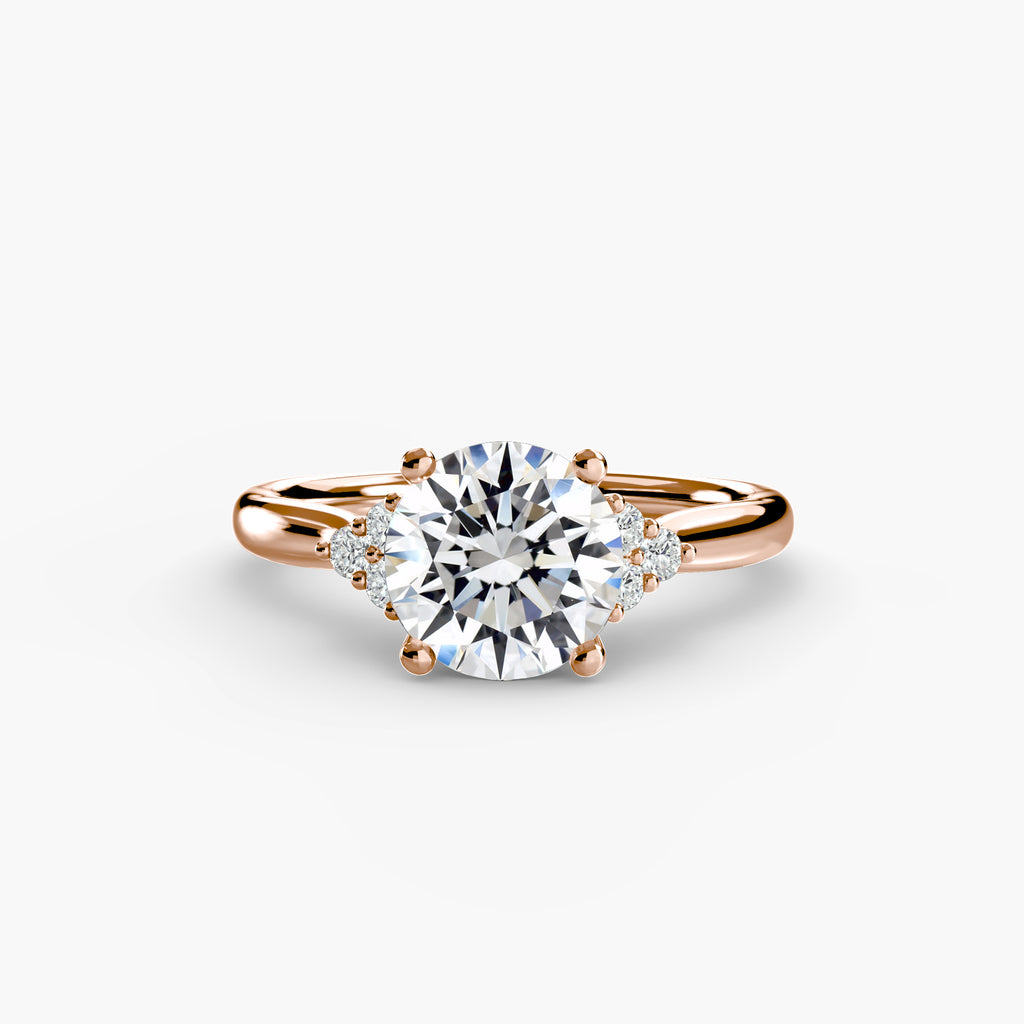 Solitaire Ring with Cluster Shoulders