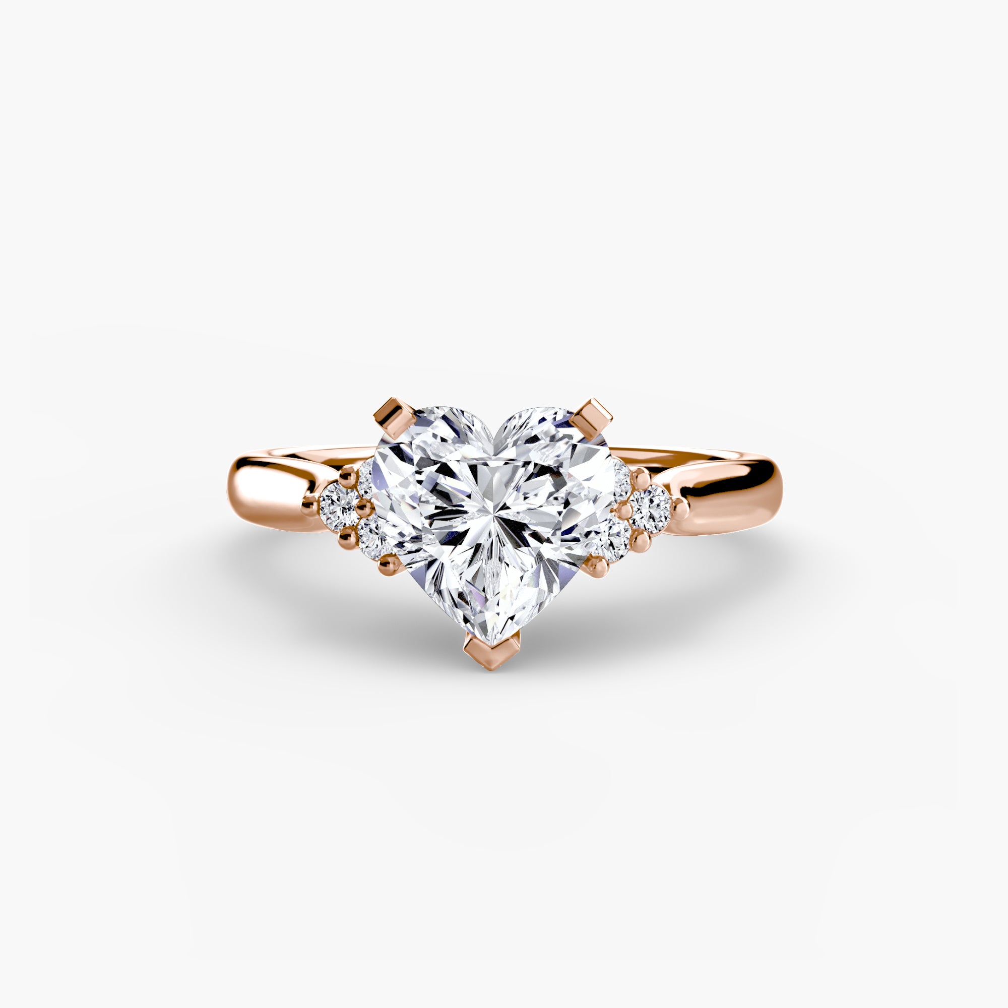 Solitaire Ring with Cluster Shoulders