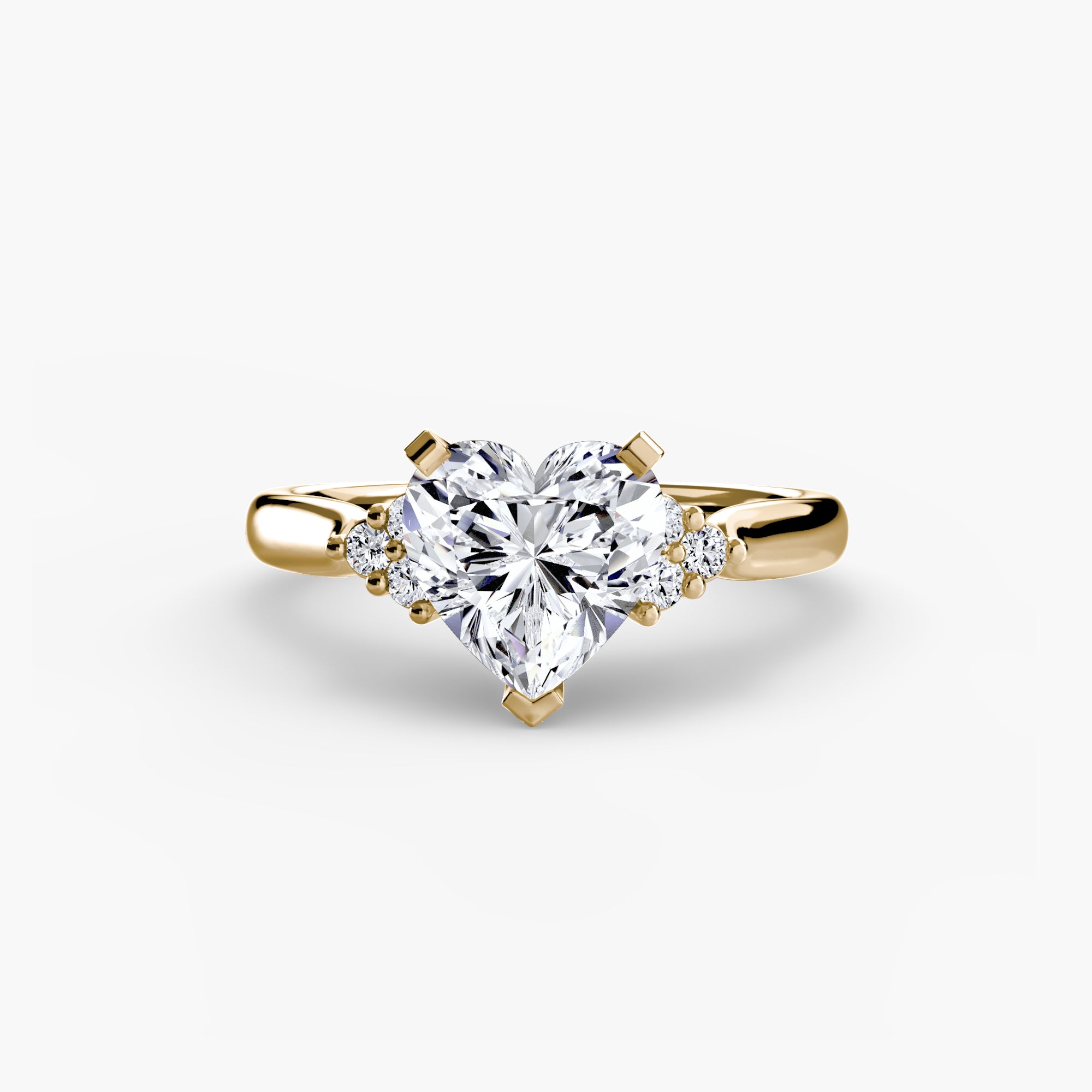 Solitaire Ring with Cluster Shoulders