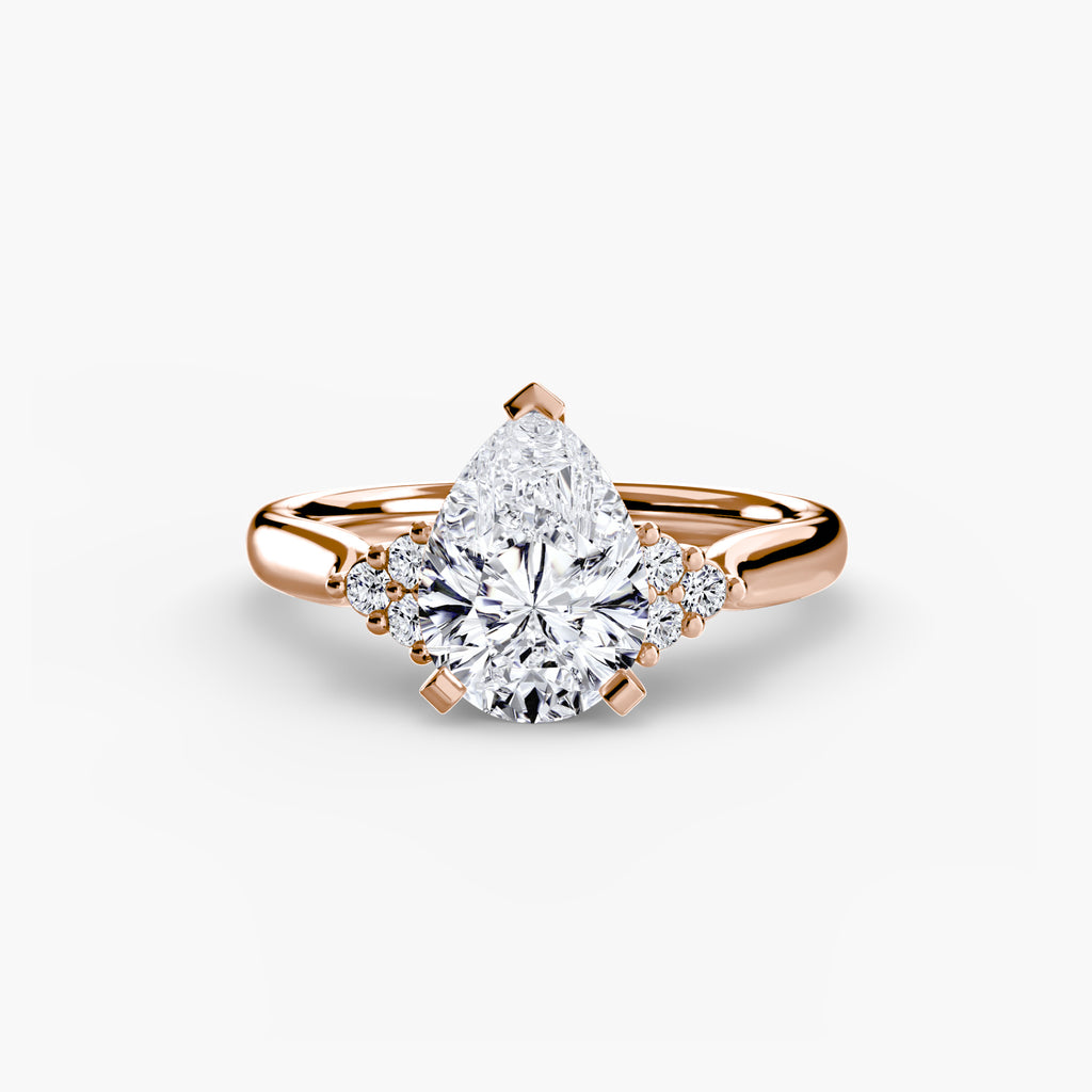Solitaire Ring with Cluster Shoulders