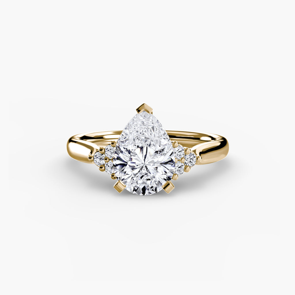 Solitaire Ring with Cluster Shoulders