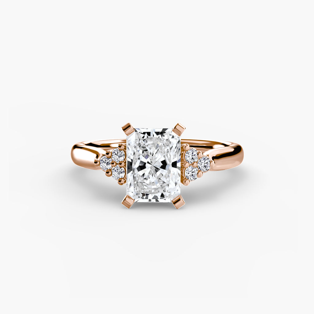 Solitaire Ring with Cluster Shoulders