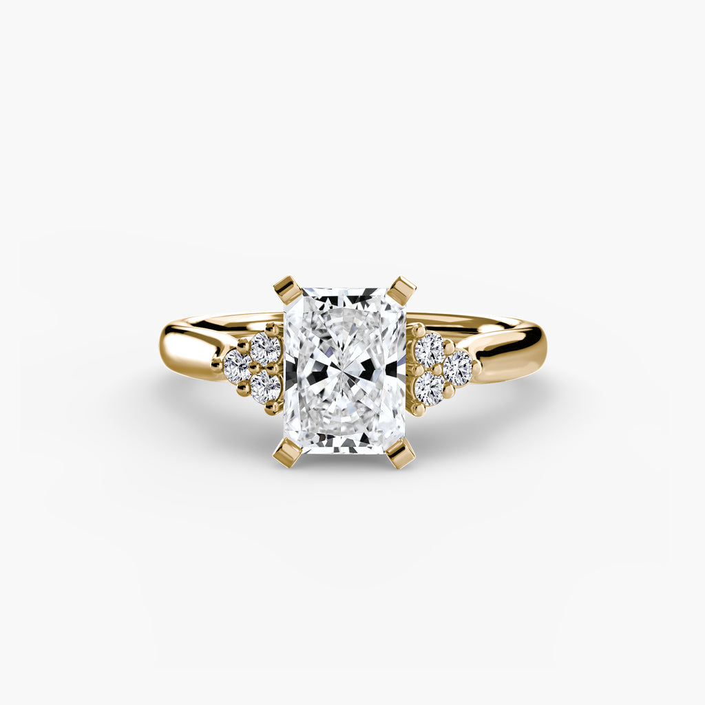 Solitaire Ring with Cluster Shoulders