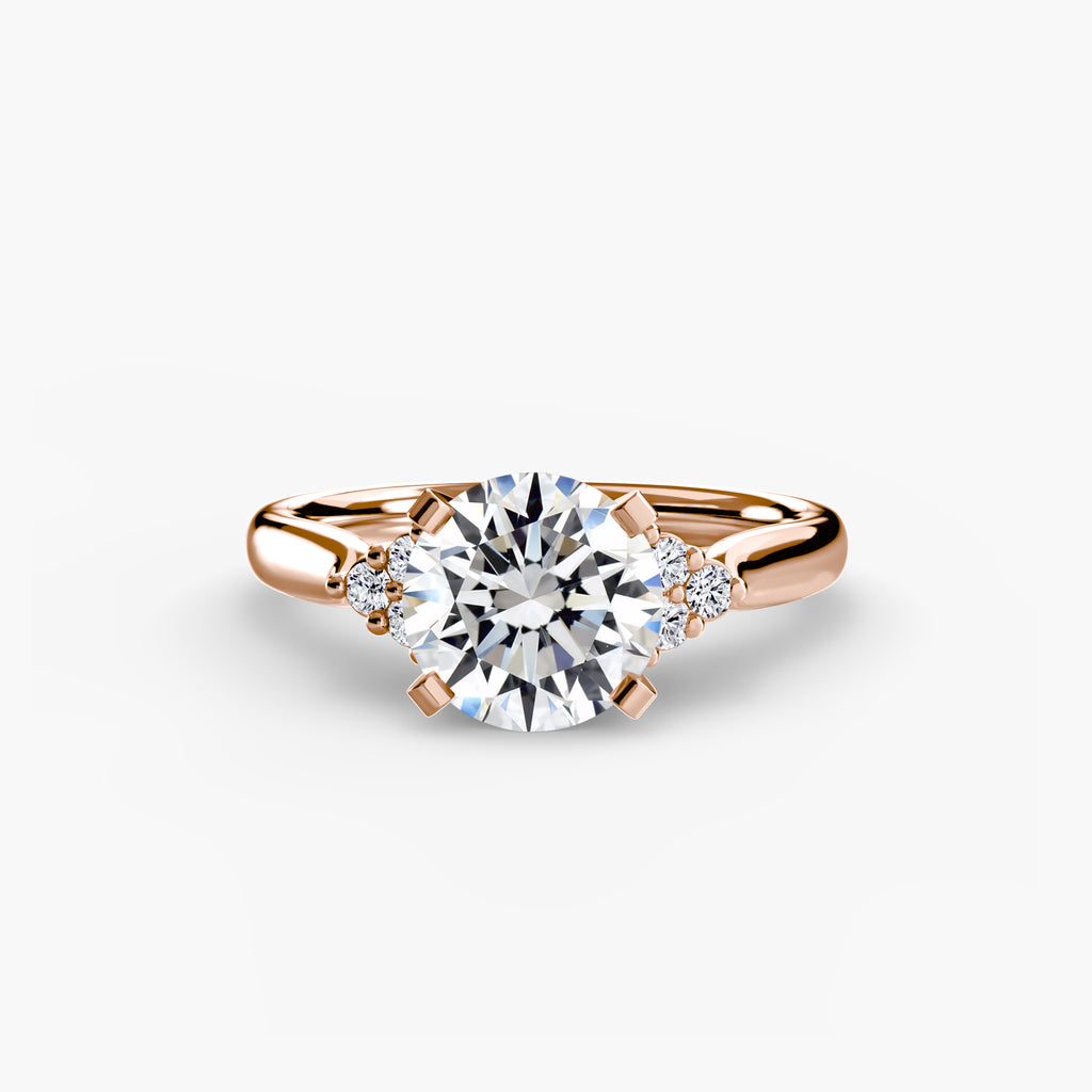 Solitaire Ring with Cluster Shoulders