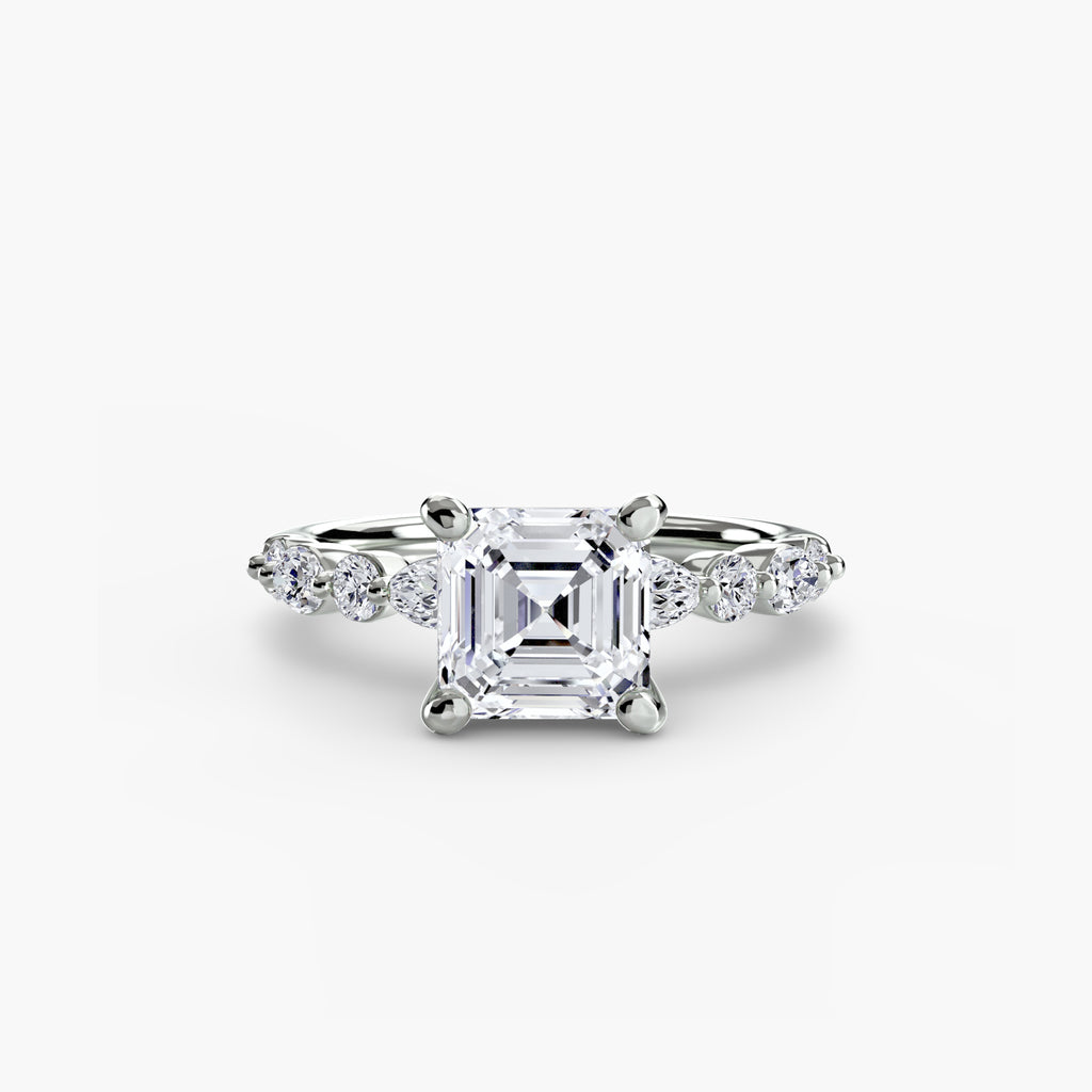Solitaire Ring with Eternity Pavé