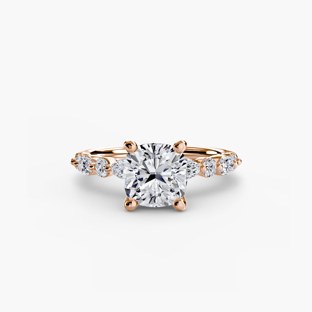 Solitaire Ring with Eternity Pavé